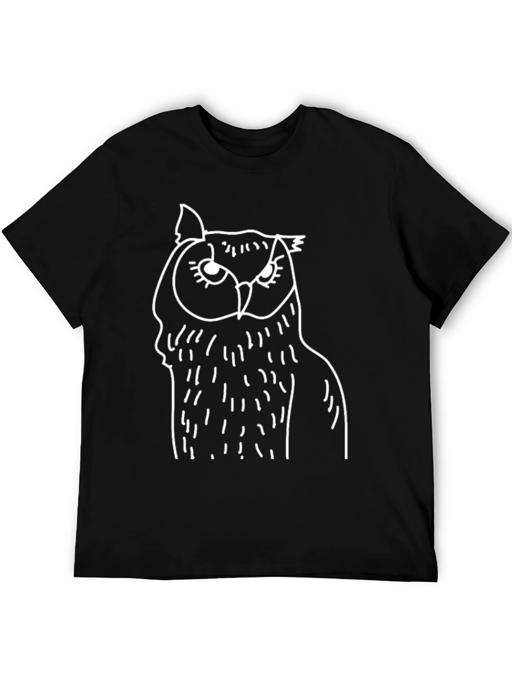 Owl Graphic Print Black Tee