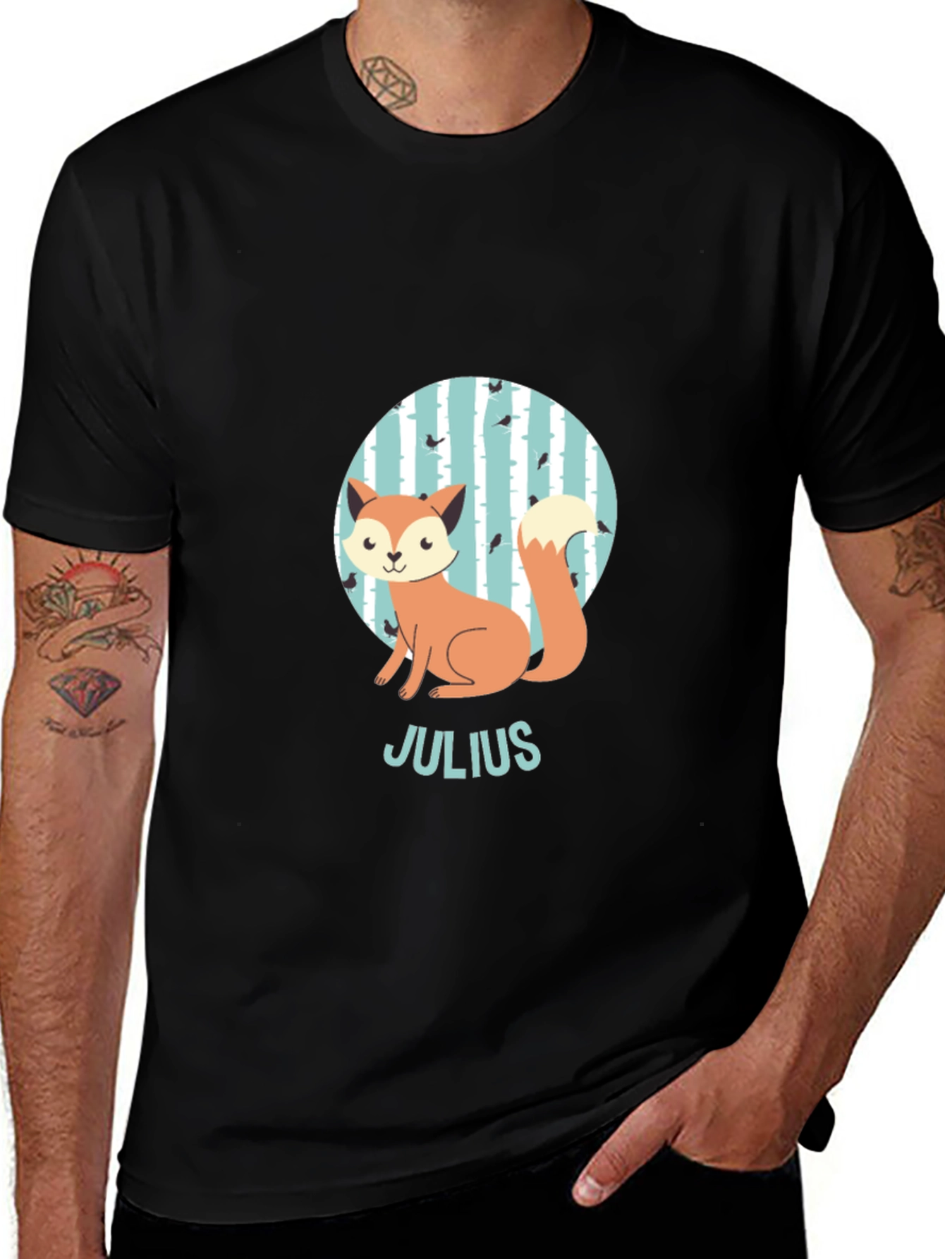 Cute Fox Julius Kids Personalized T-Shirt