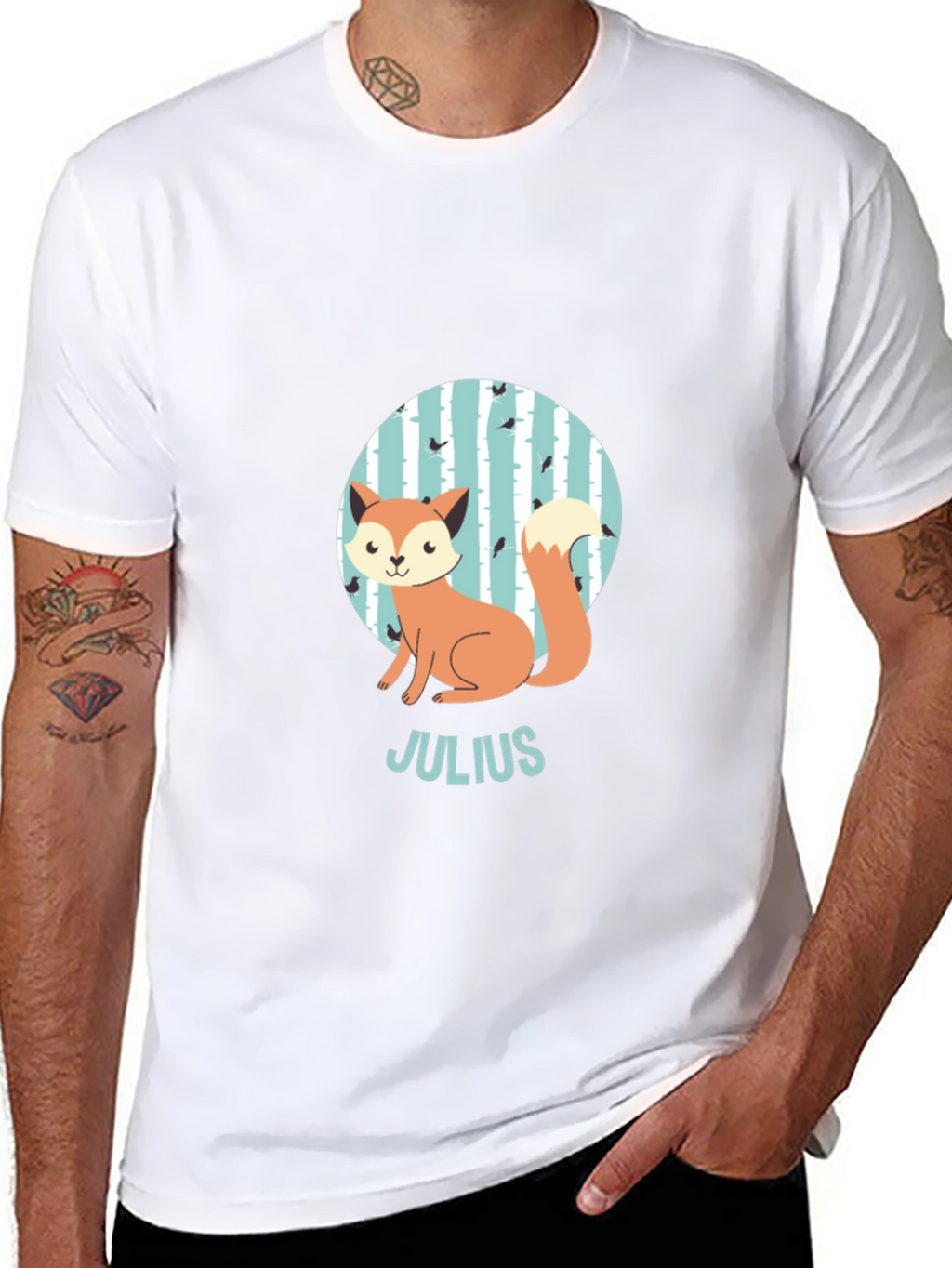 Cute Fox Julius Kids Personalized T-Shirt