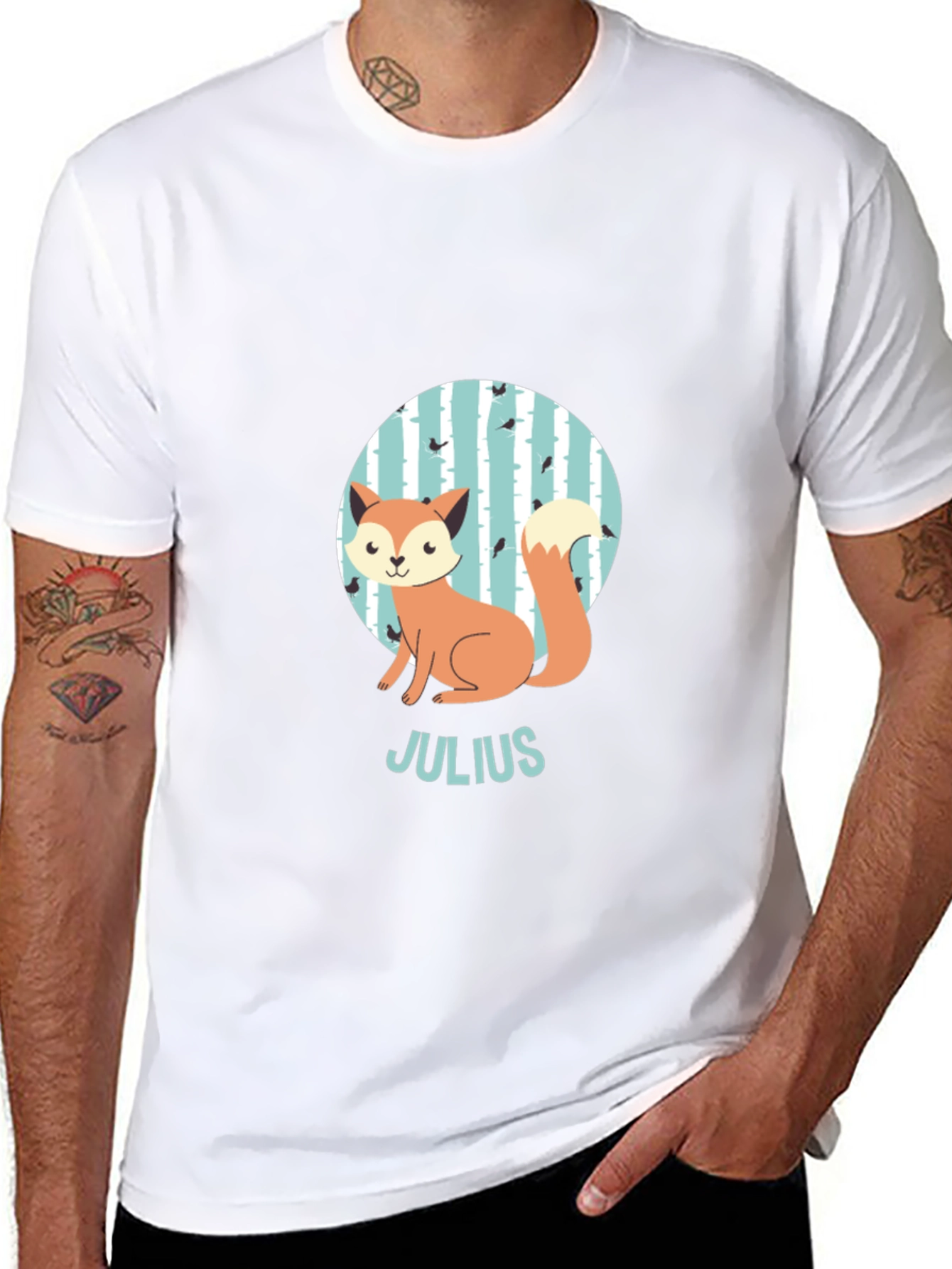 Cute Fox Julius Kids Personalized T-Shirt