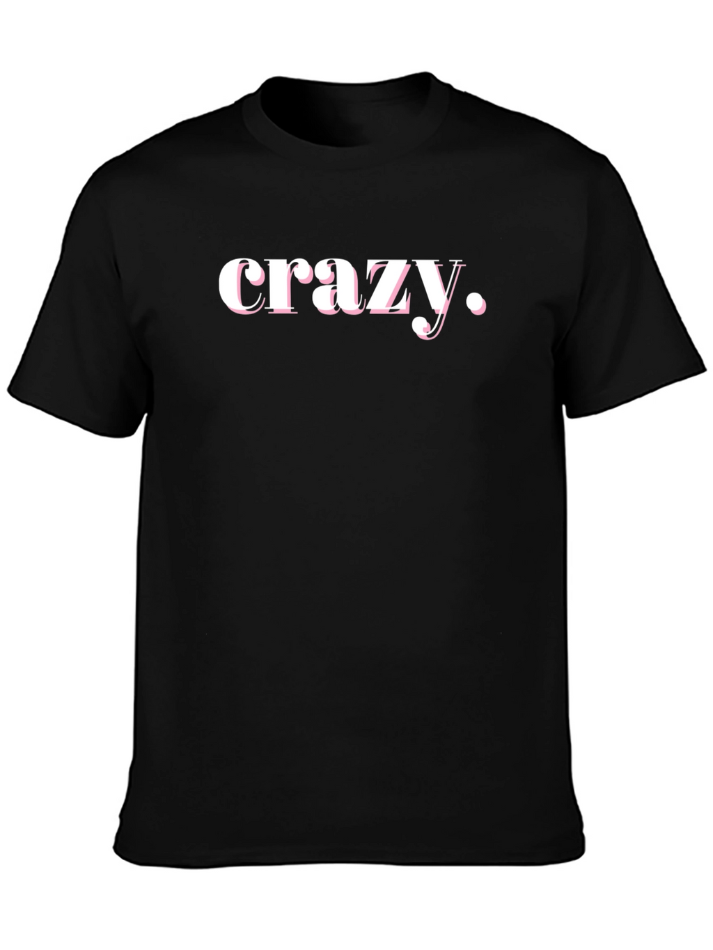 Crazy Graphic Tee - Black Cotton T-Shirt