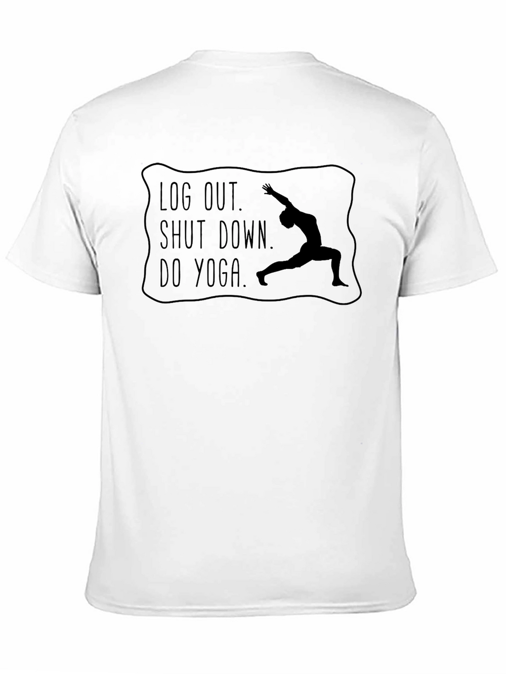 Yoga Black Graphic Tee - Log Out Shut Down