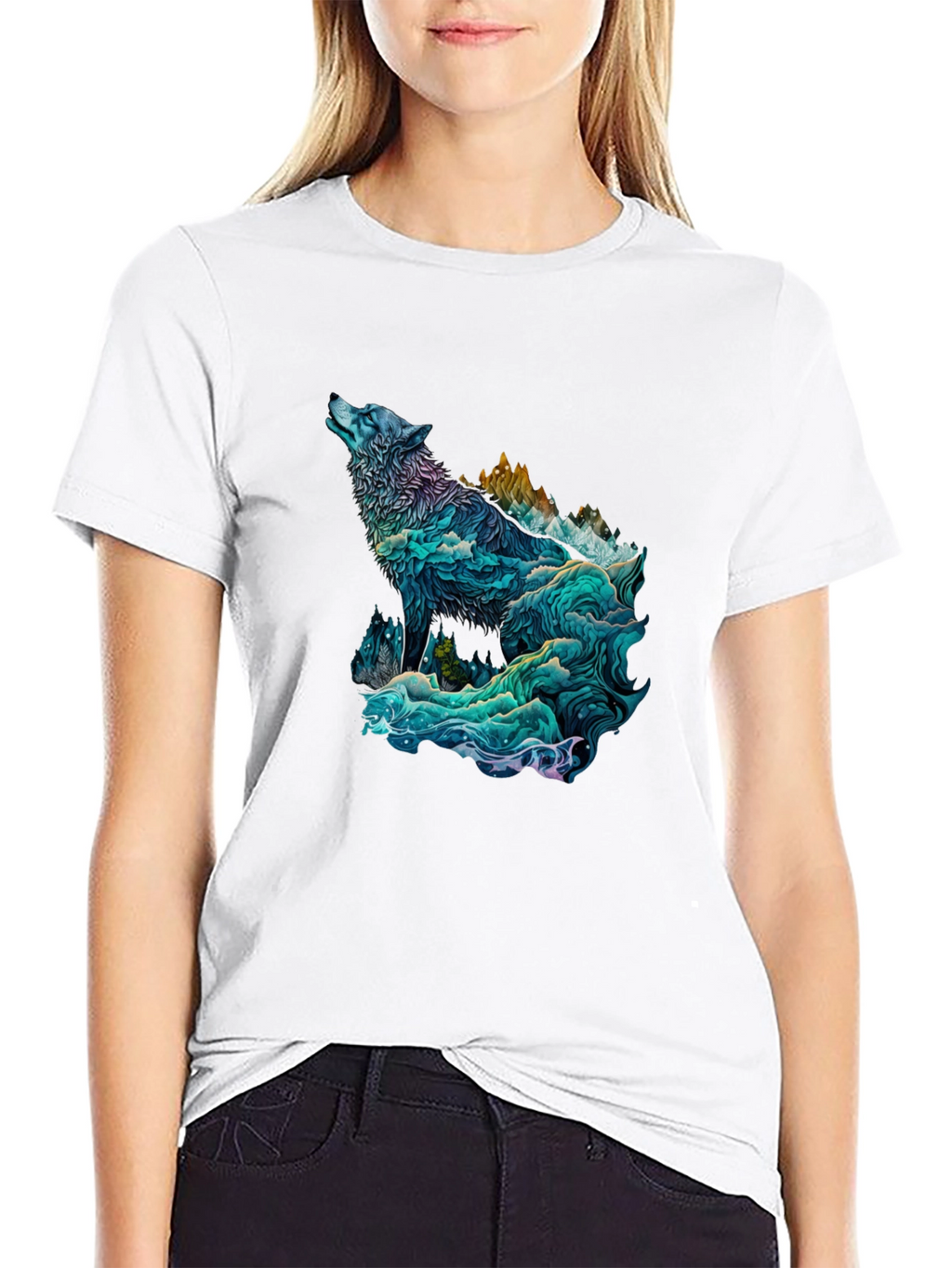 Wolf Mountain Graphic Tee - Unique Design