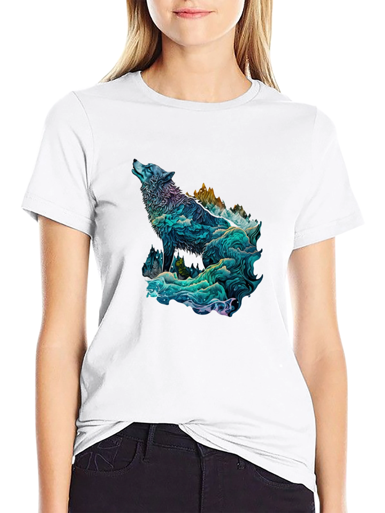 Wolf Mountain Graphic Tee - Unique Design