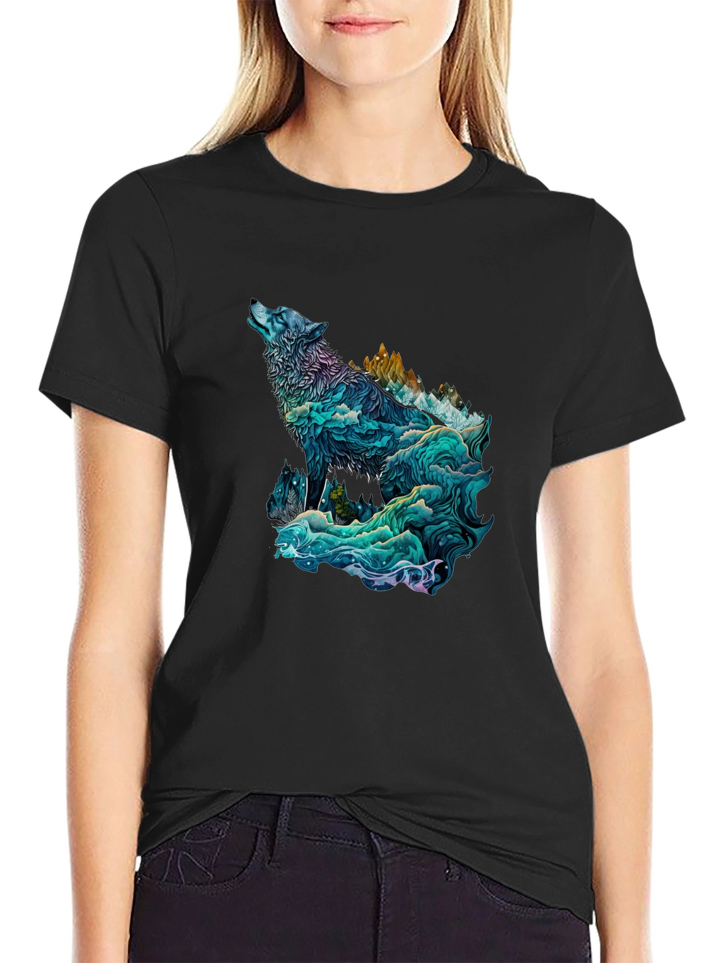 Wolf Mountain Graphic Tee - Unique Design