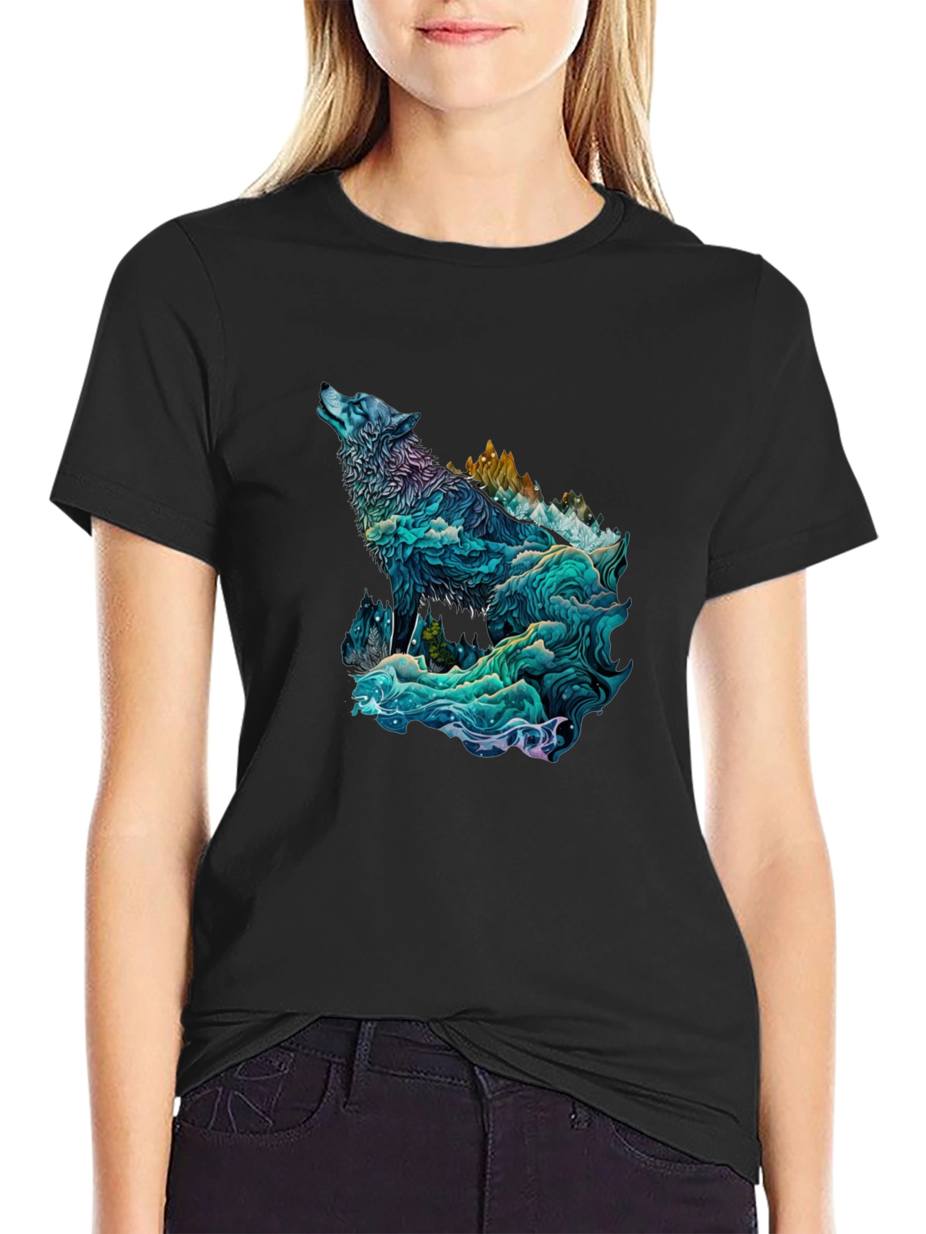 Wolf Mountain Graphic Tee - Unique Design