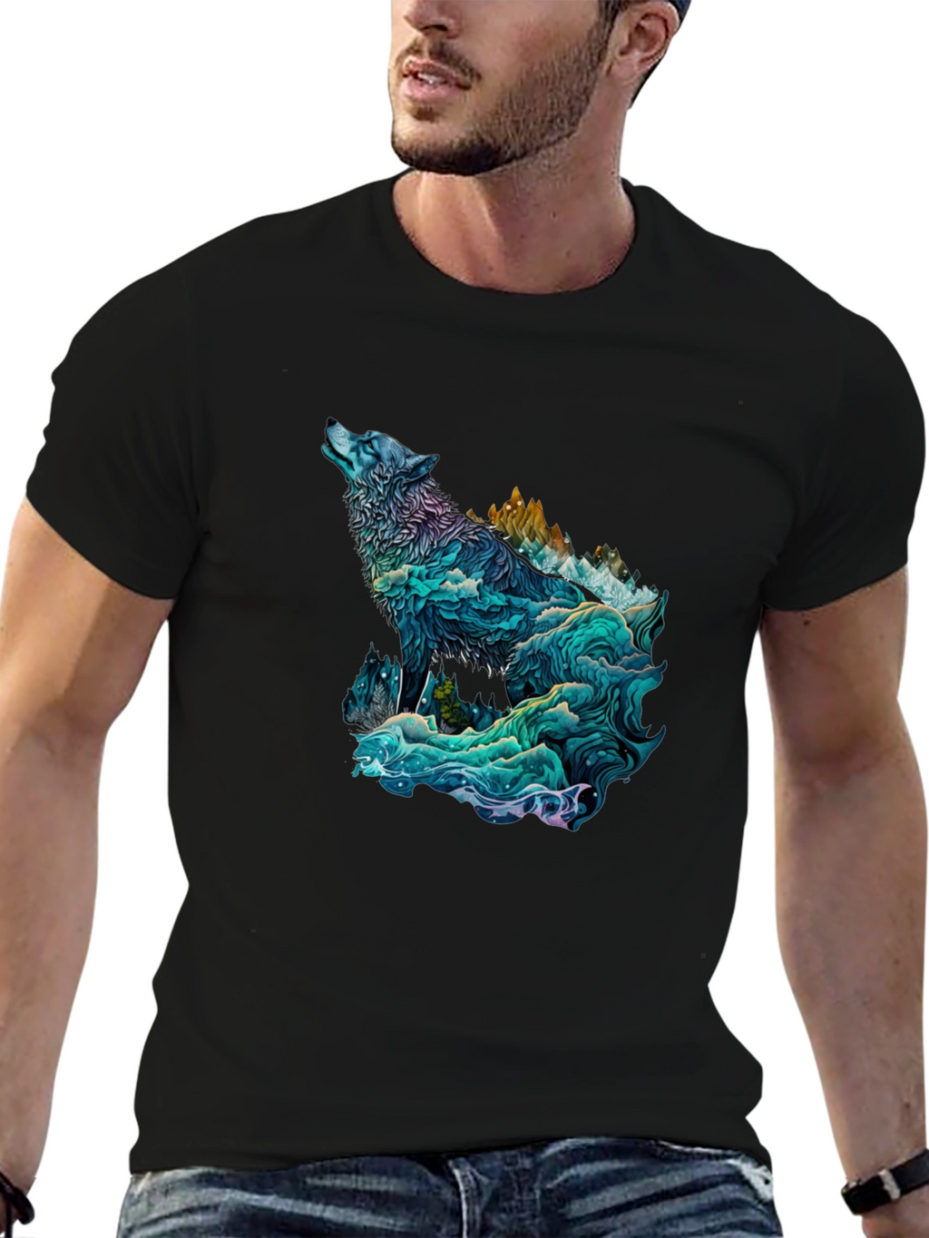 Wolf Mountain Graphic Tee - Unique Design