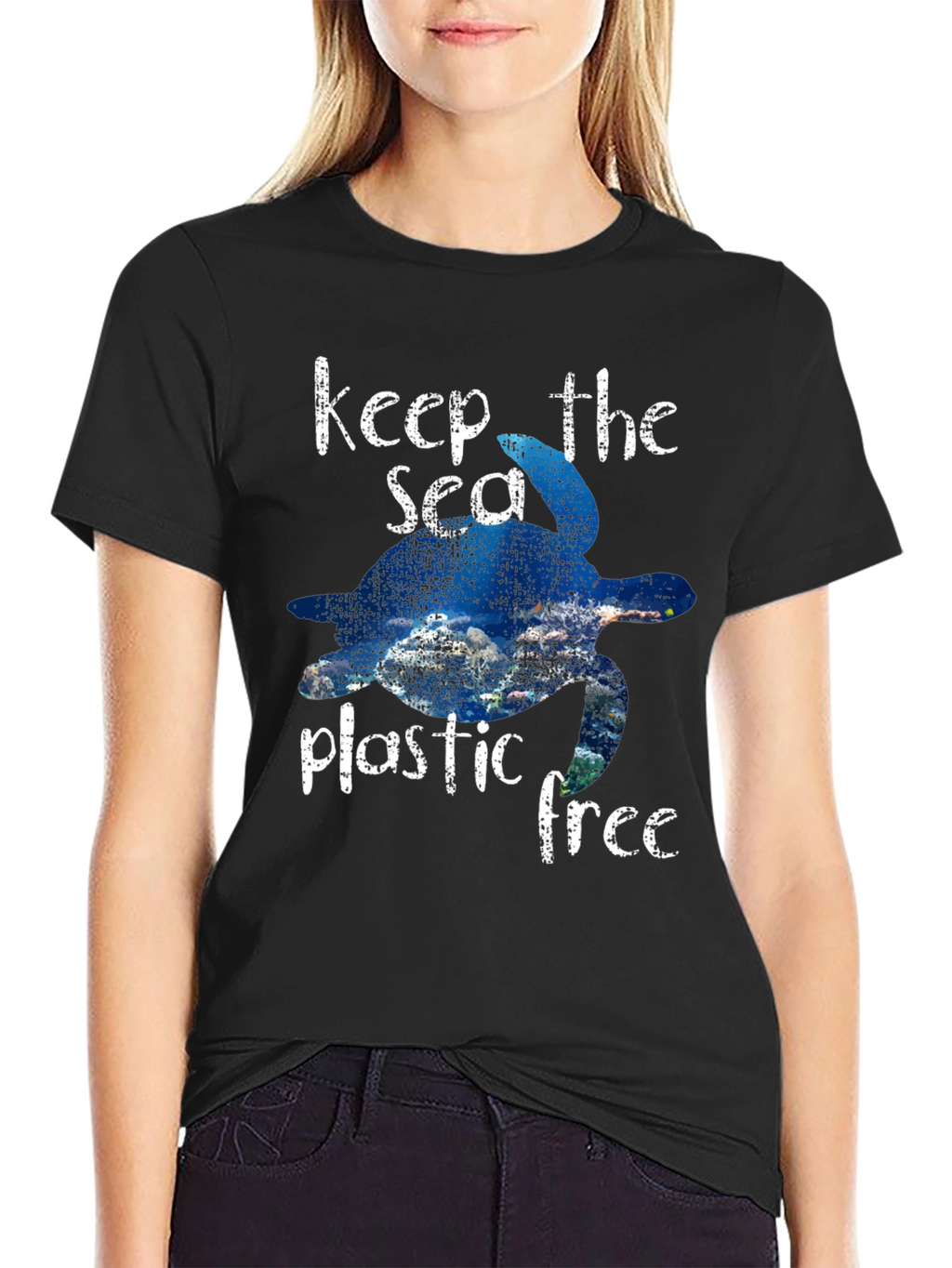 Keep the Sea Plastic Free Turtle Graphic Tee