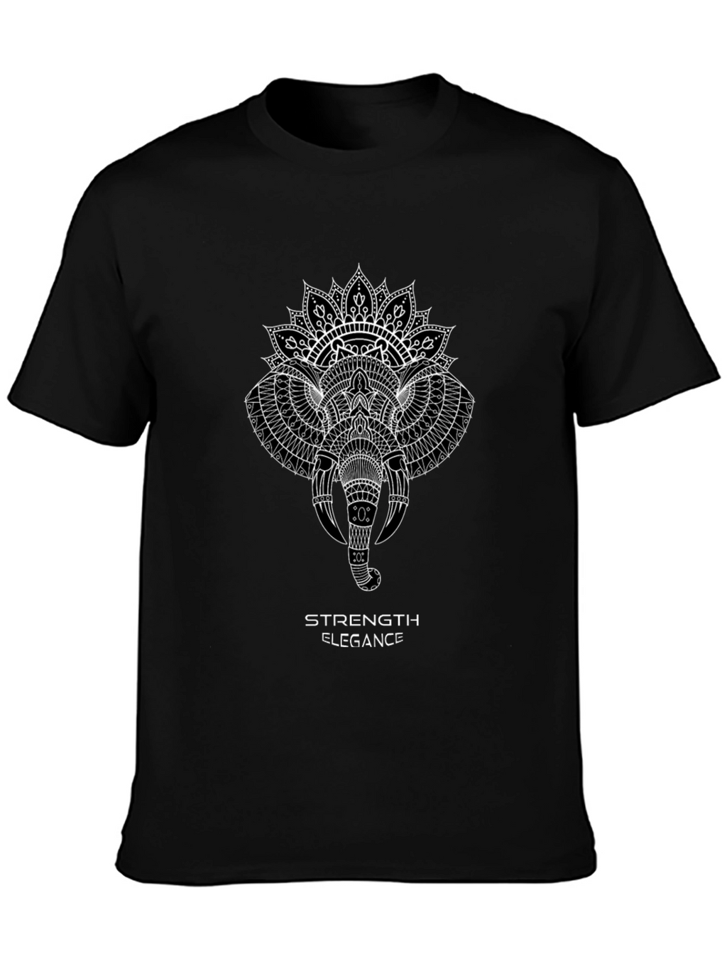 Elephant Mandala Graphic Tee - Strength & Elegance Design