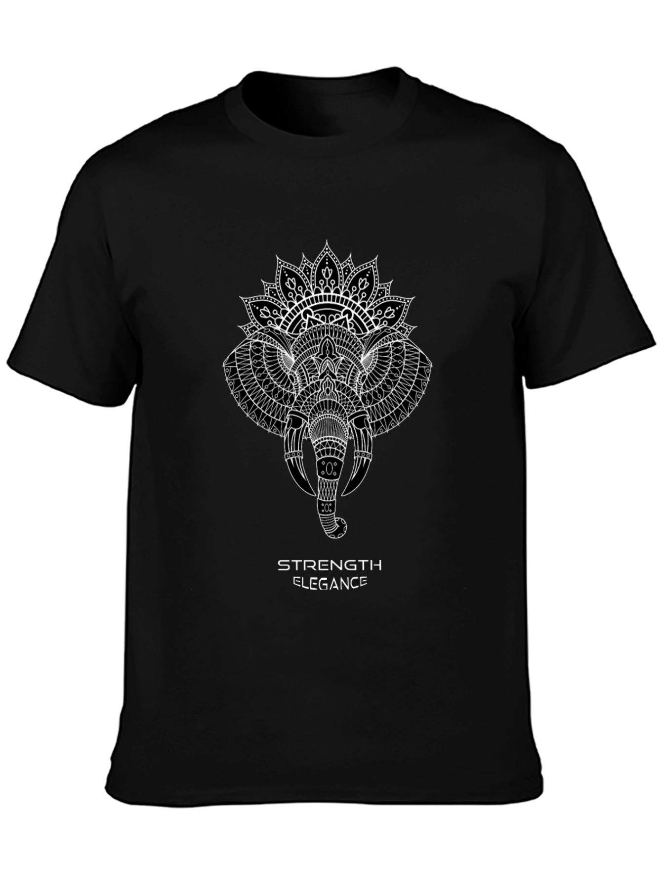 Elephant Mandala Graphic Tee - Strength & Elegance Design