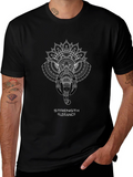 Elephant Mandala Graphic Tee - Strength & Elegance Design