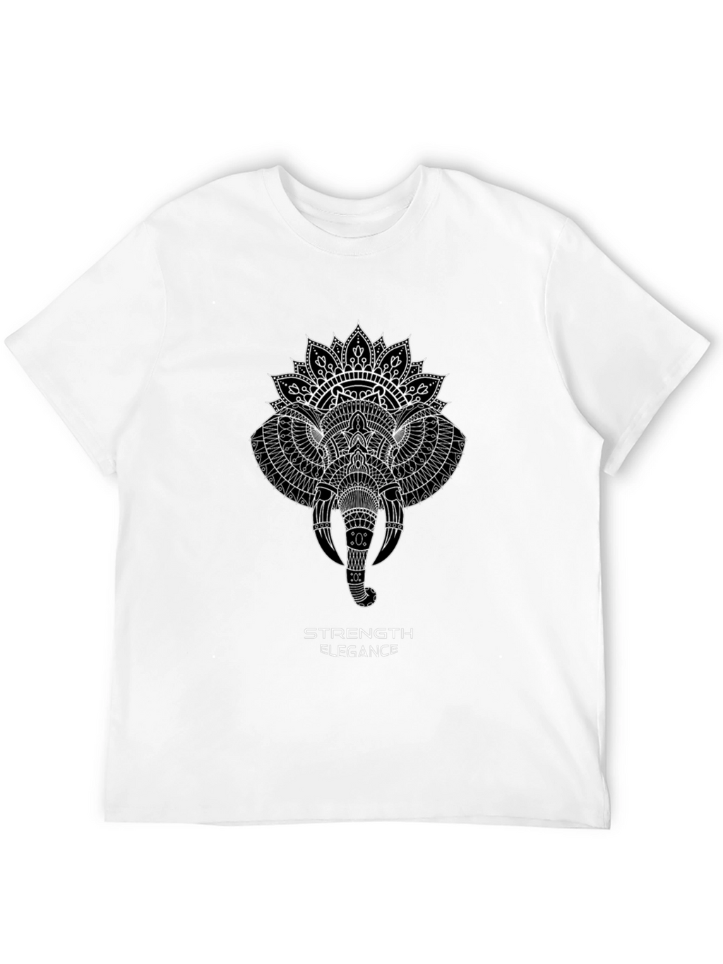 Elephant Mandala Graphic Tee - Strength & Elegance Design