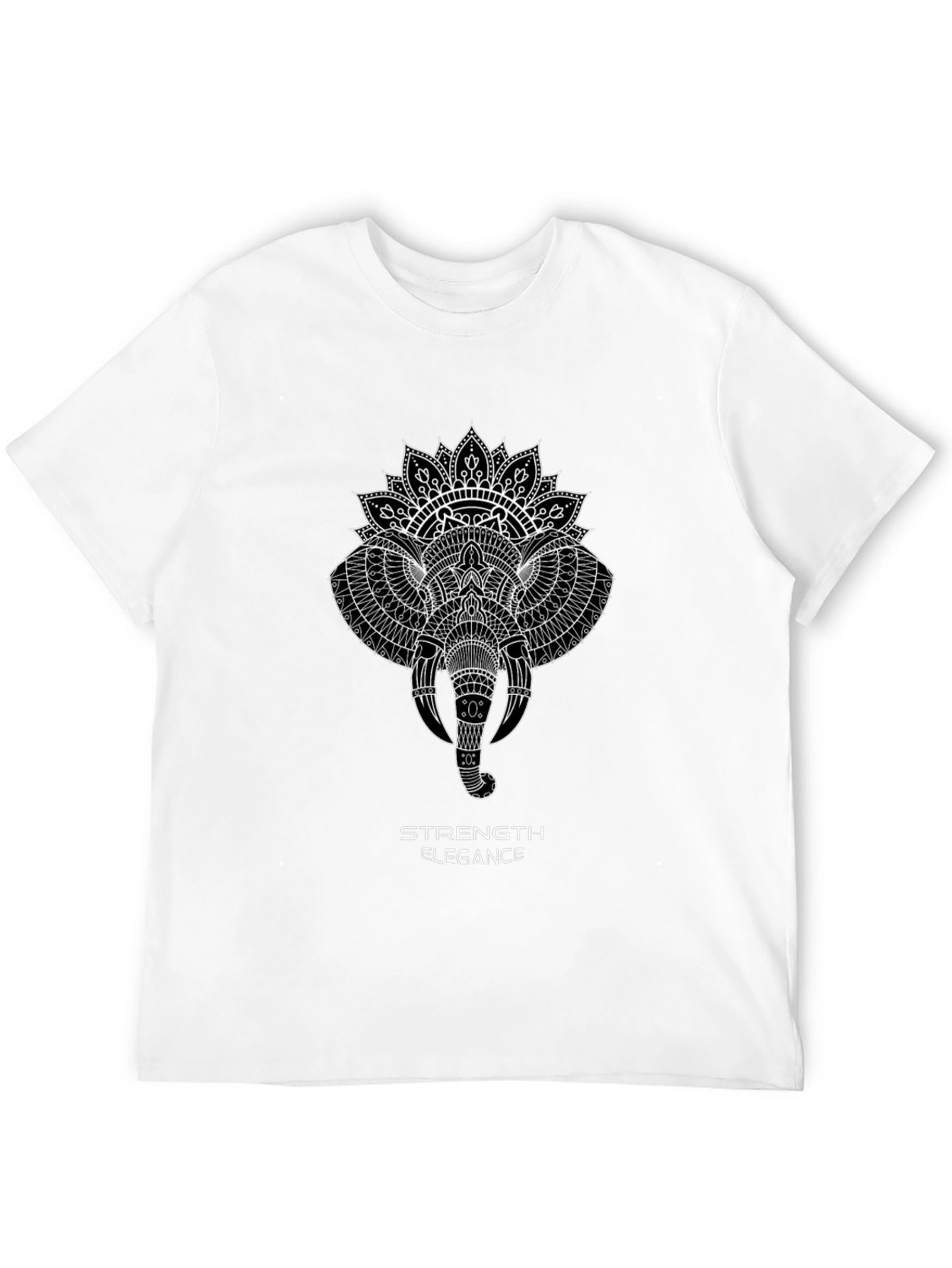 Elephant Mandala Graphic Tee - Strength & Elegance Design