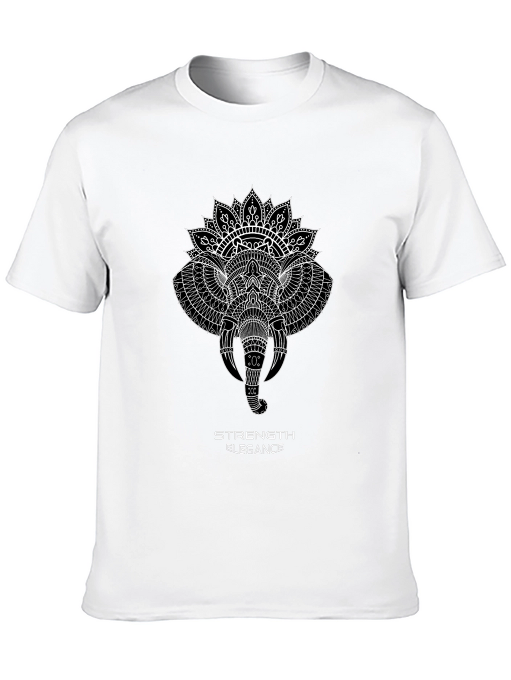 Elephant Mandala Graphic Tee - Strength & Elegance Design