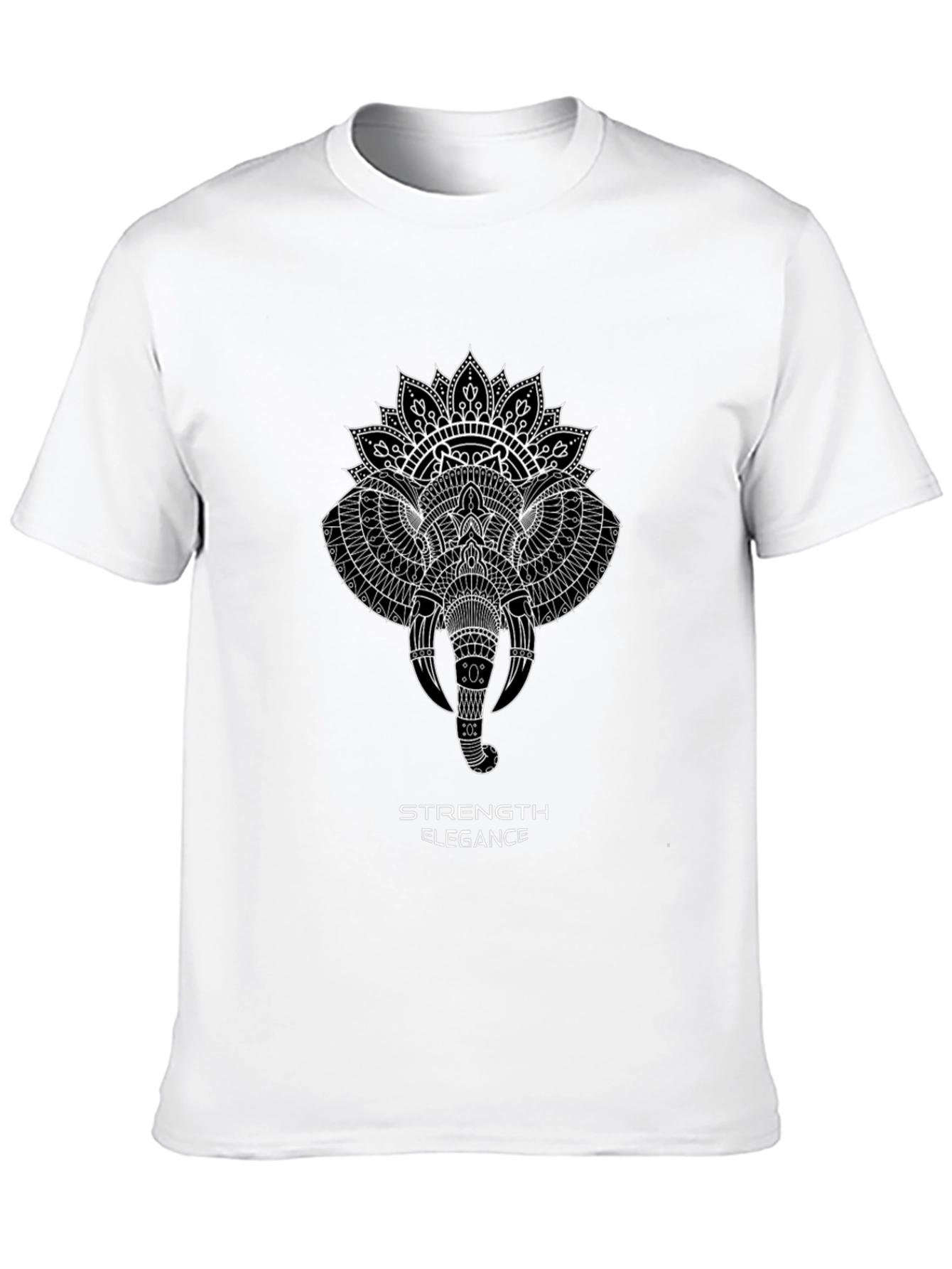 Elephant Mandala Graphic Tee - Strength & Elegance Design