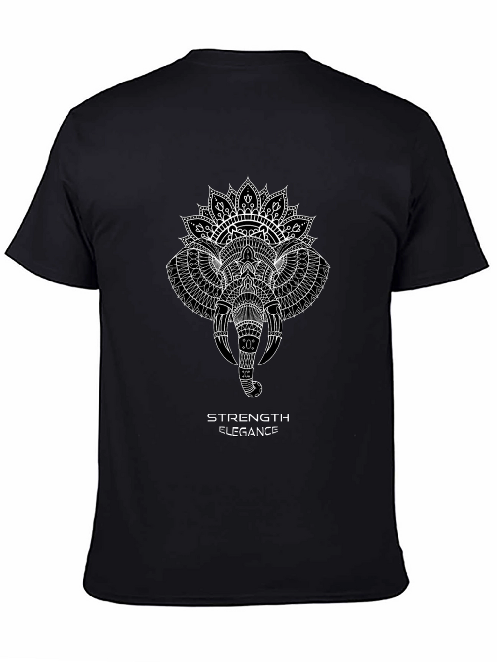 Elephant Mandala Graphic Tee - Strength & Elegance Design