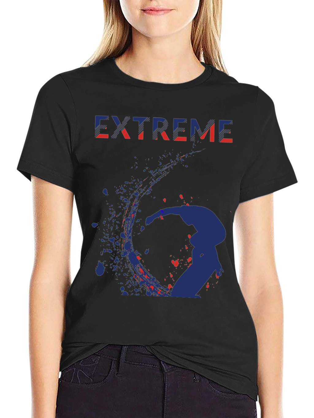 Extreme Graphic Print Black T-Shirt