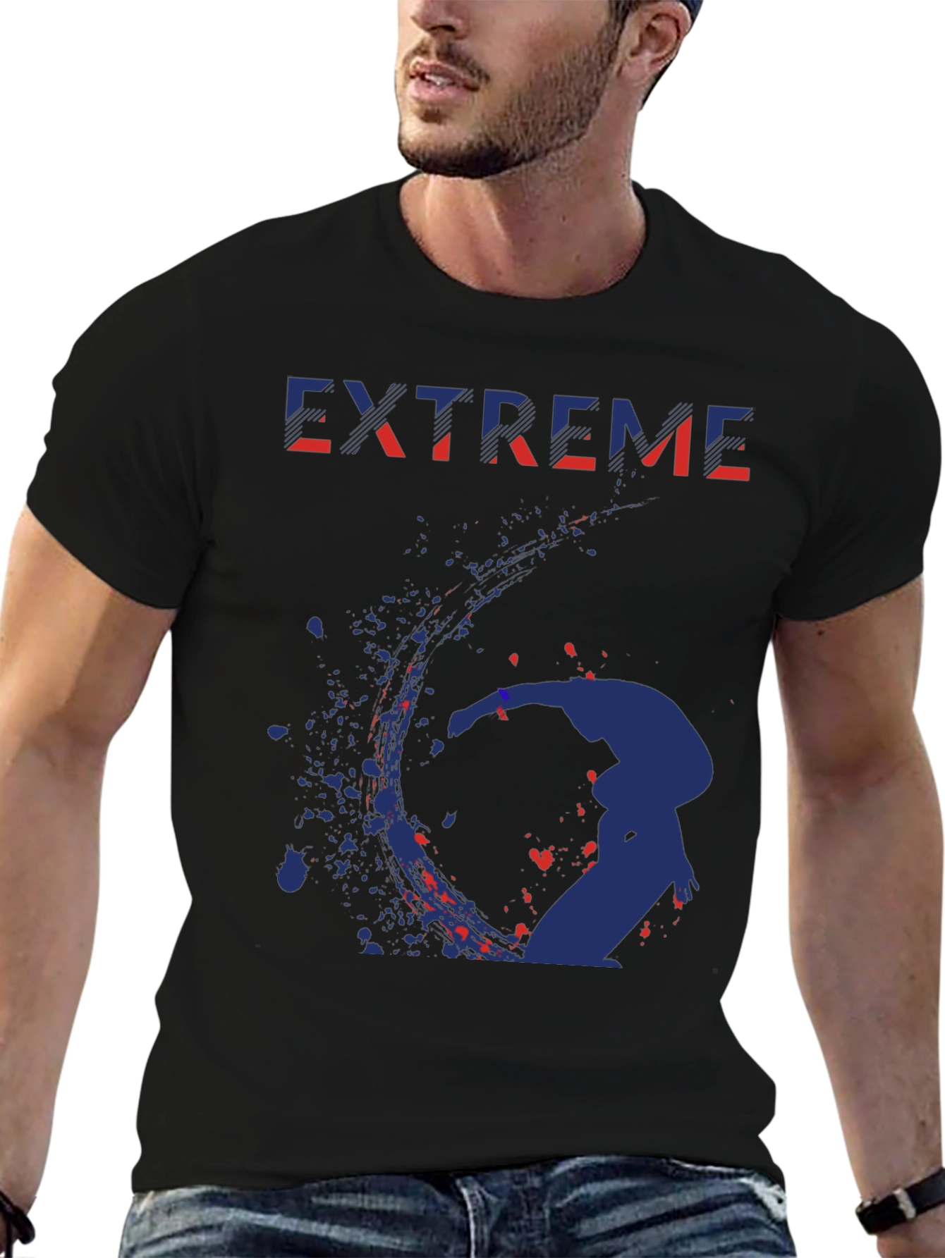 Extreme Graphic Print Black T-Shirt