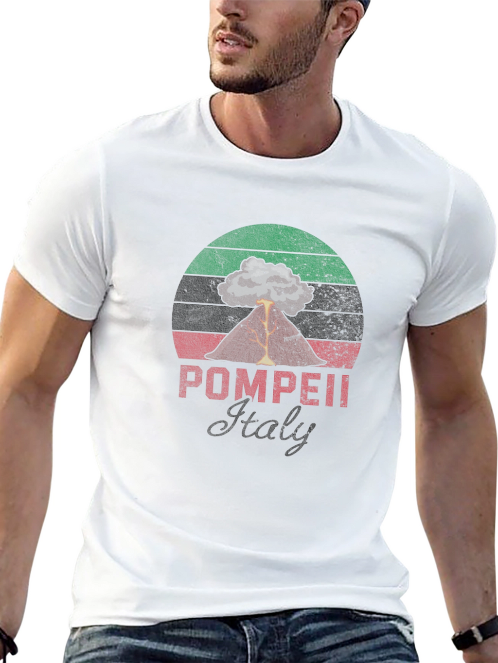 Pompeii Italy Volcano T-Shirt - Distressed Graphic Tee