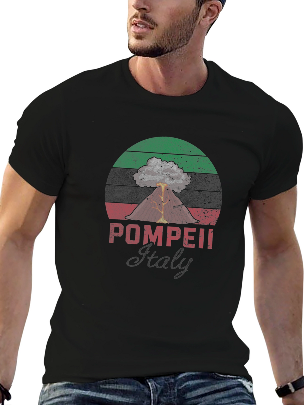 Pompeii Italy Volcano T-Shirt - Distressed Graphic Tee