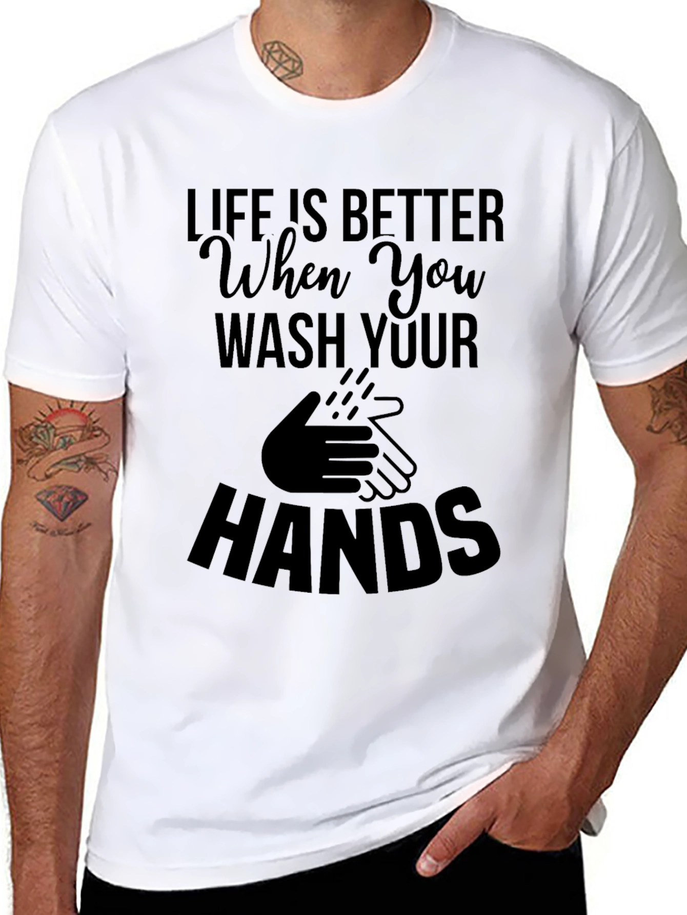 Wash Your Hands Black T-Shirt