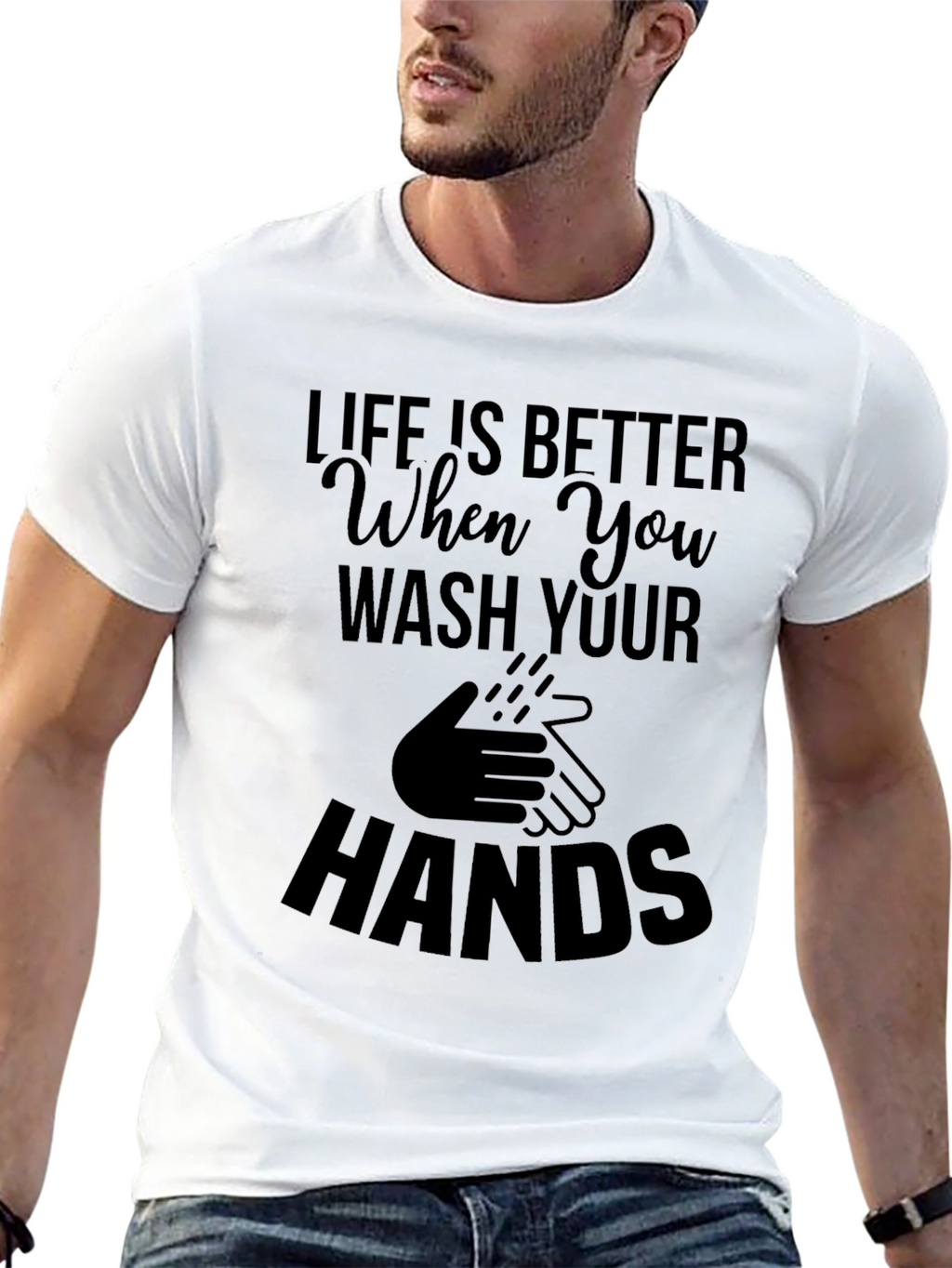Wash Your Hands Black T-Shirt