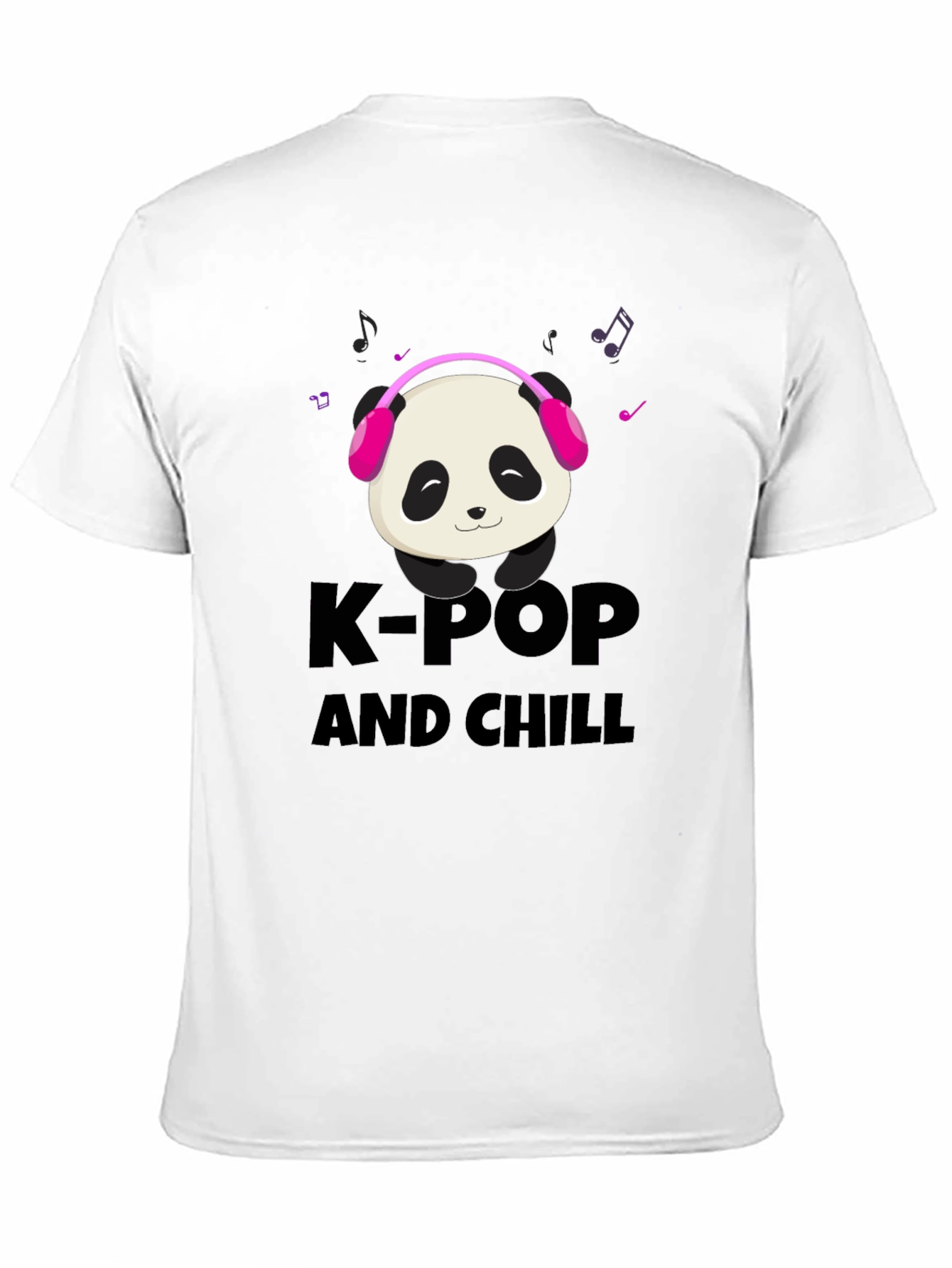 K-Pop and Chill T-Shirt - Panda Headphones