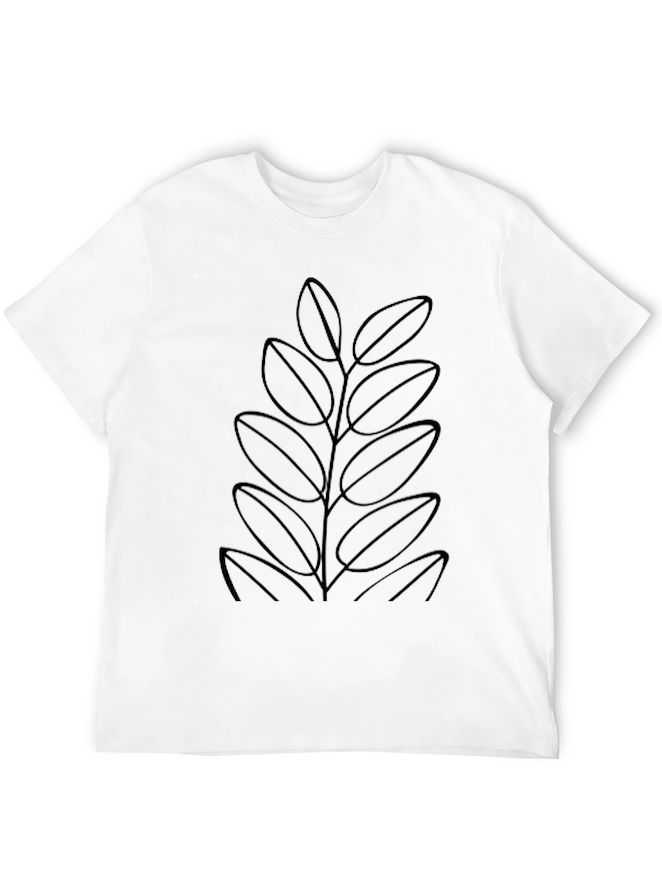 Minimalist Leaf Graphic Black T-Shirt