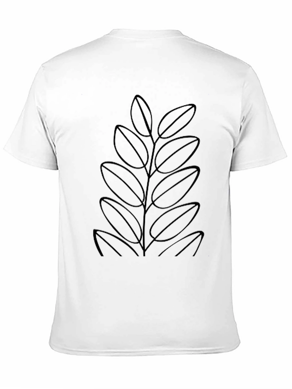 Minimalist Leaf Graphic Black T-Shirt