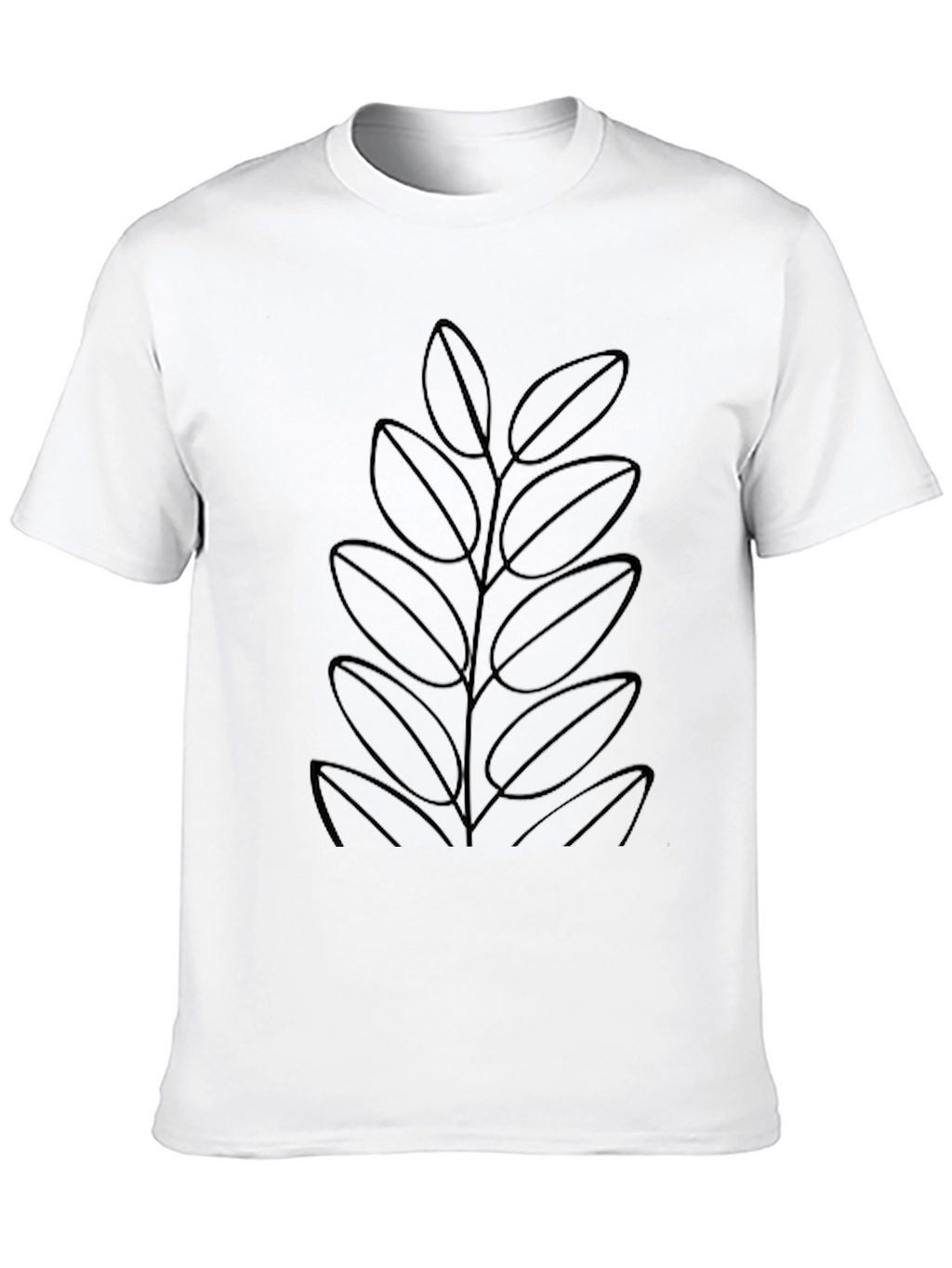 Minimalist Leaf Graphic Black T-Shirt
