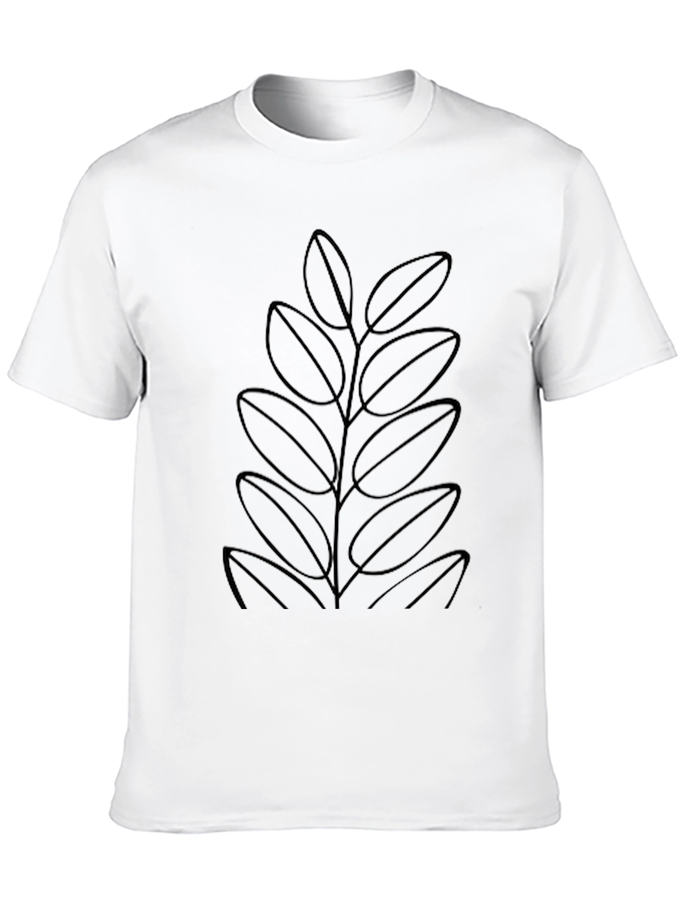 Minimalist Leaf Graphic Black T-Shirt