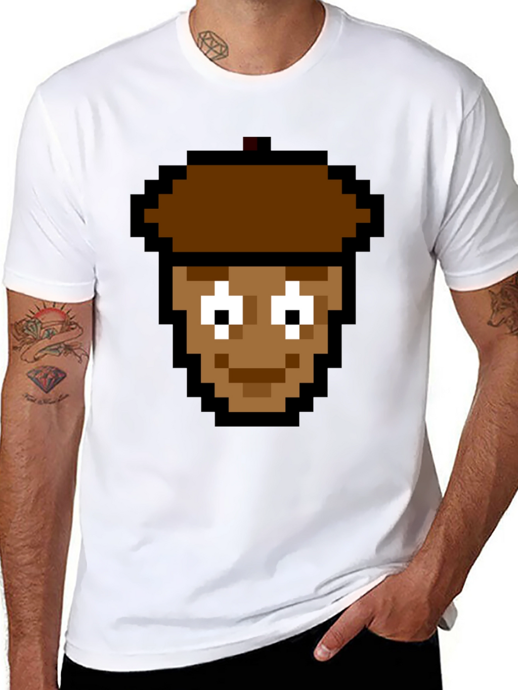 Pixel Acorn Character T-Shirt