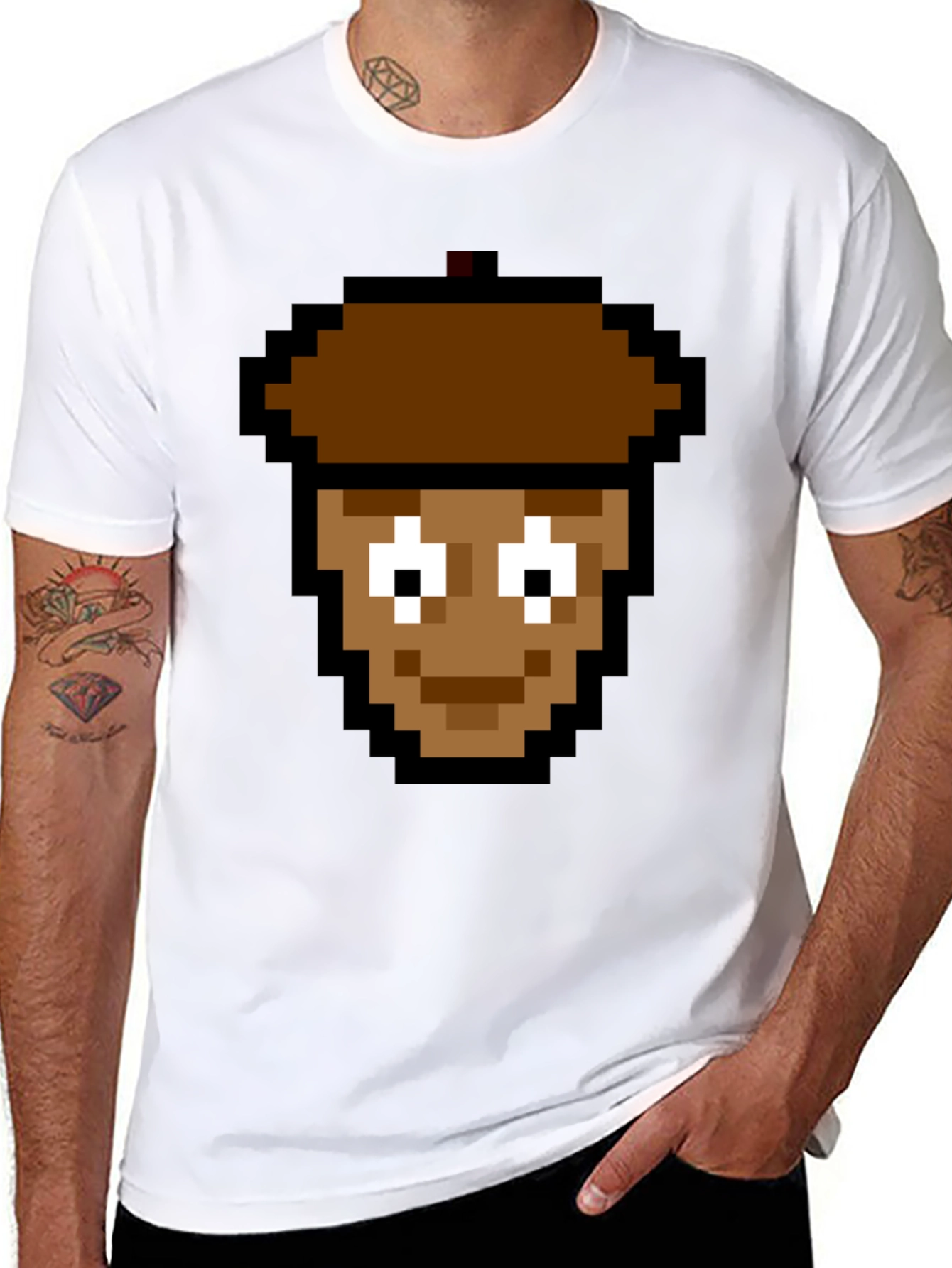 Pixel Acorn Character T-Shirt