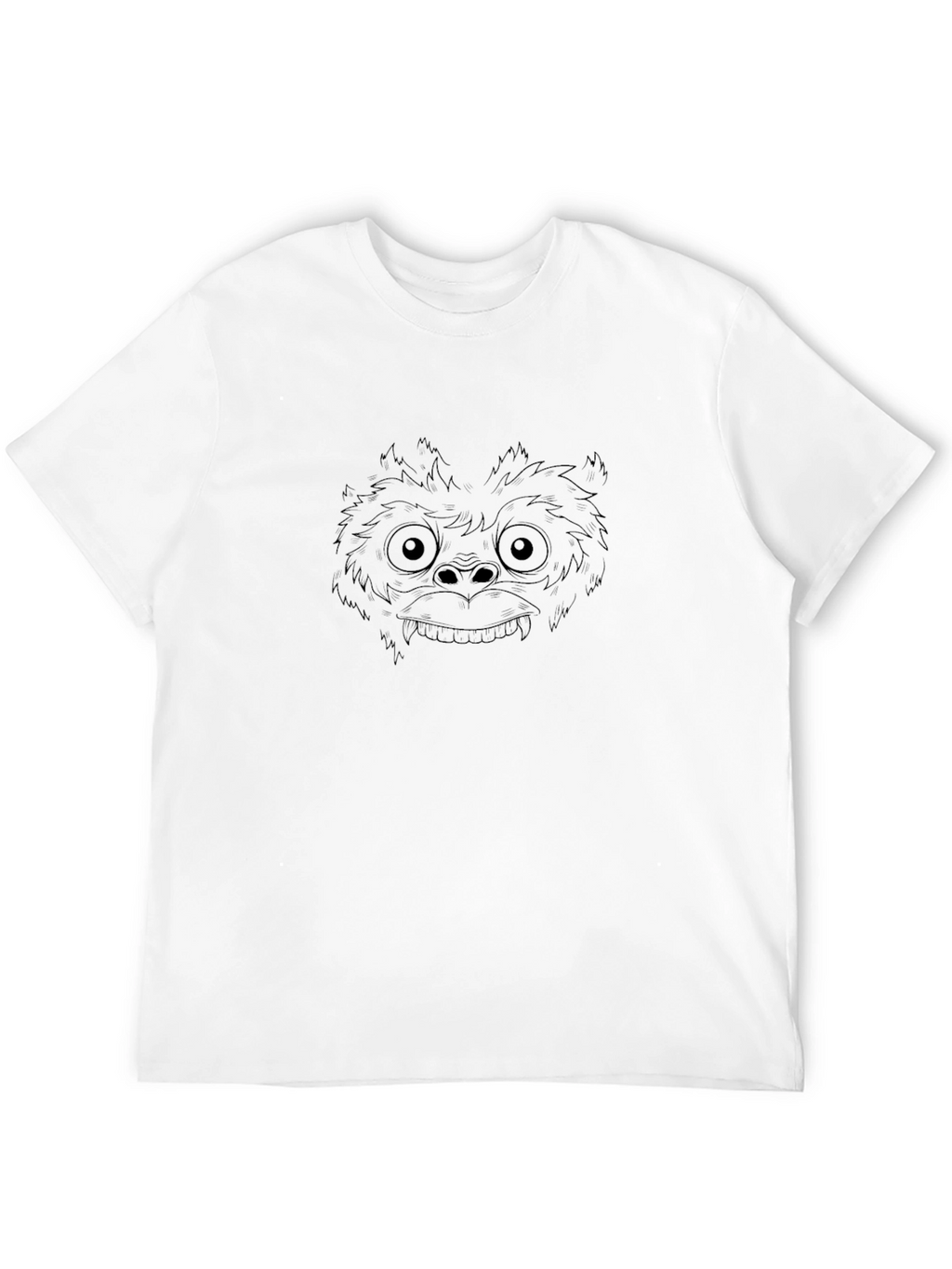 Monster Face Graphic Print Black T-Shirt