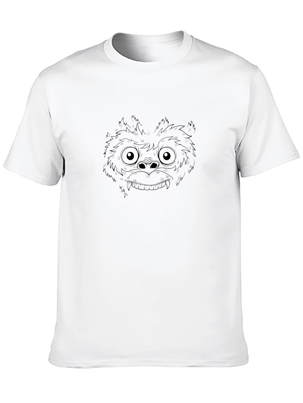 Monster Face Graphic Print Black T-Shirt