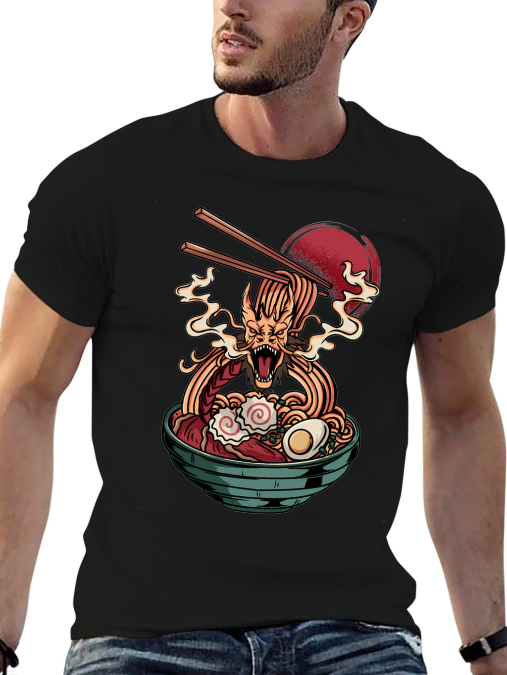 Dragon Ramen Black T-Shirt - Unique Graphic Tee