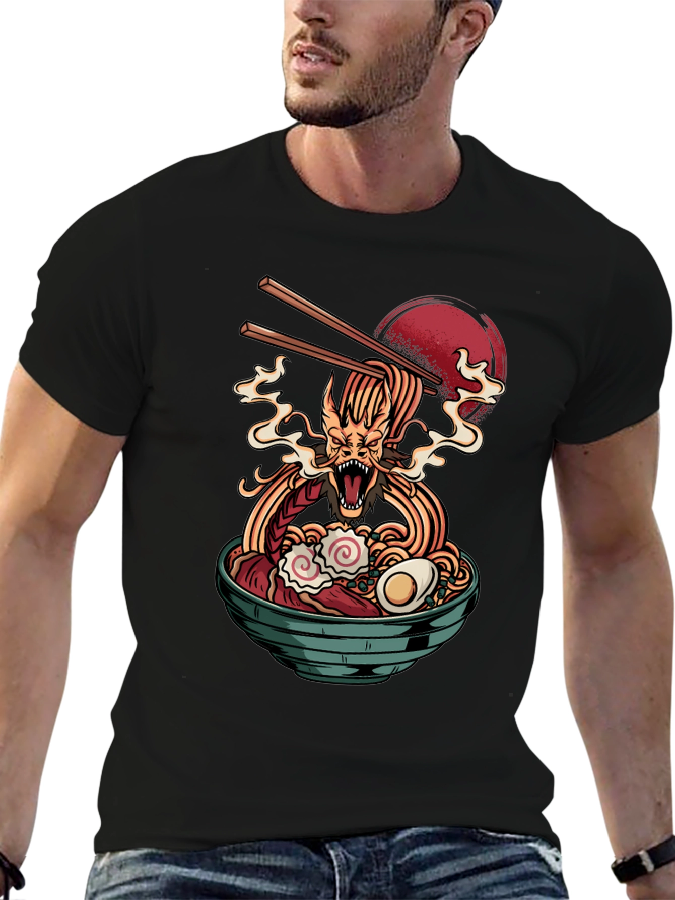 Dragon Ramen Black T-Shirt - Unique Graphic Tee