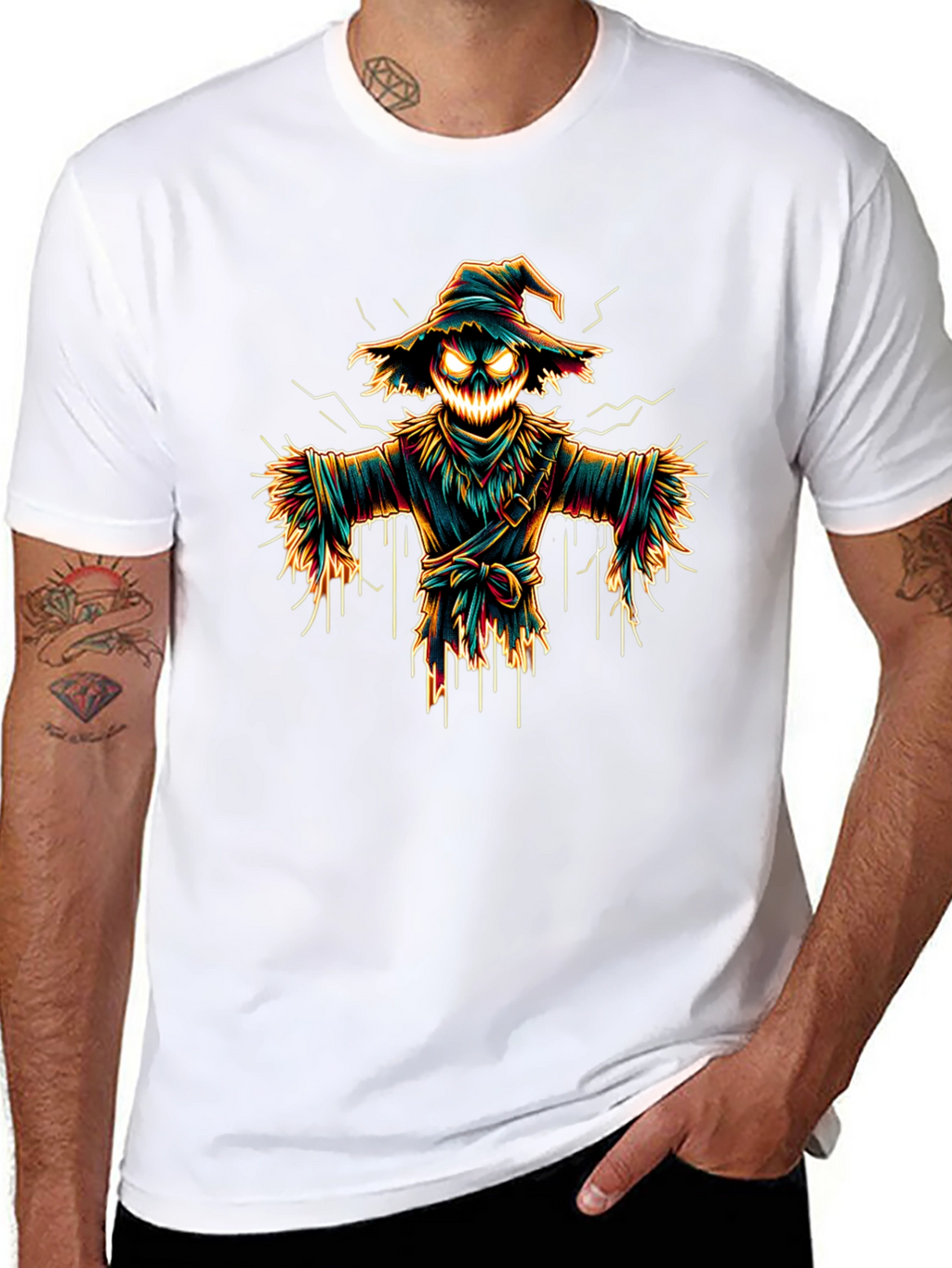 Spooky Scarecrow Graphic Tee - Halloween Shirt