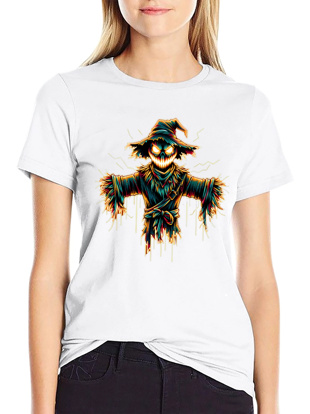 Spooky Scarecrow Graphic Tee - Halloween Shirt