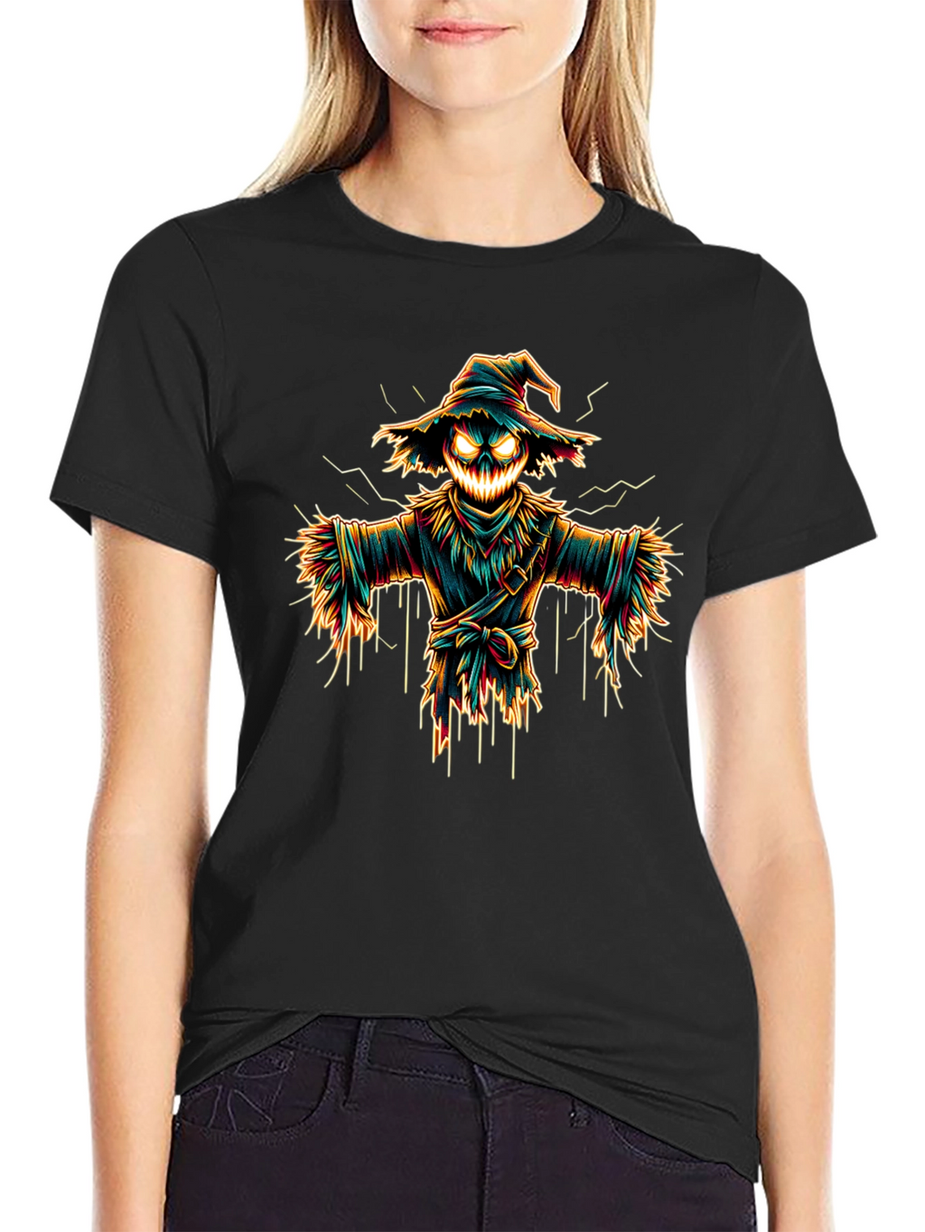 Spooky Scarecrow Graphic Tee - Halloween Shirt