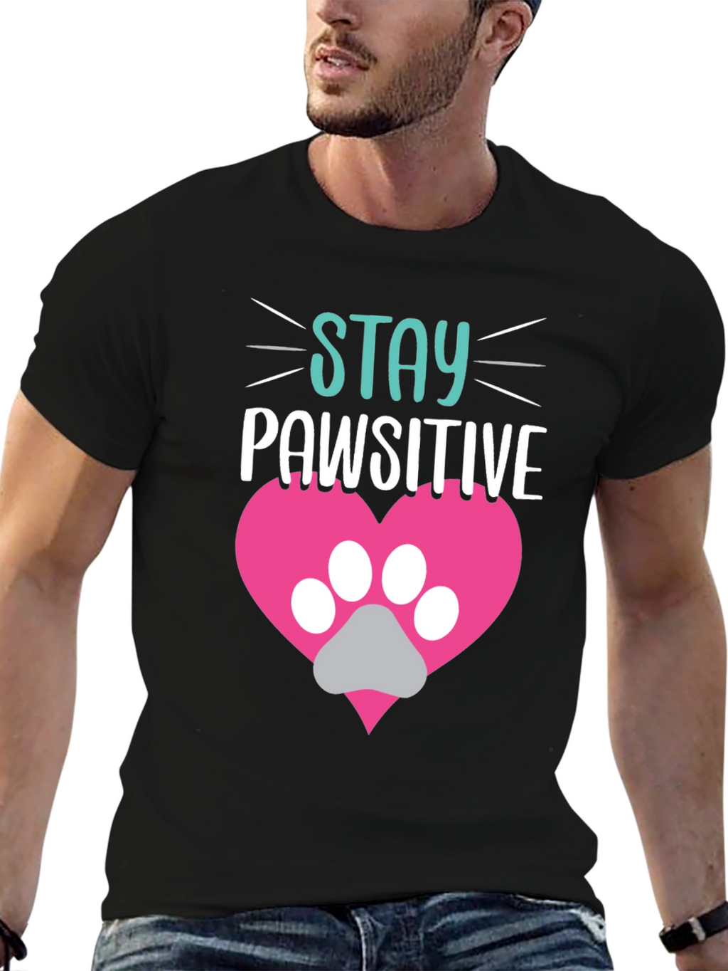Stay Pawsitive Tee - Cute Pet Lover Shirt