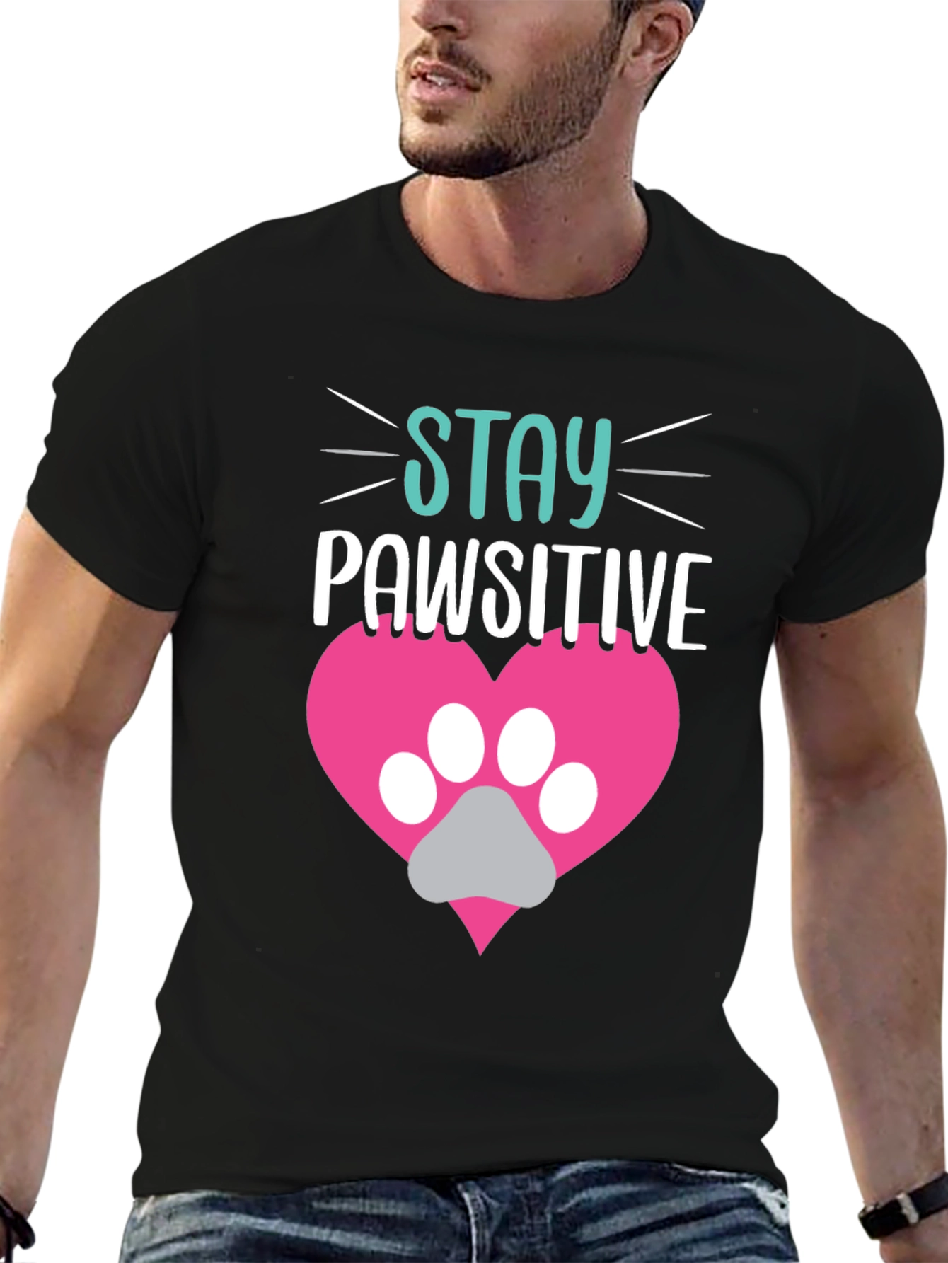 Stay Pawsitive Tee - Cute Pet Lover Shirt