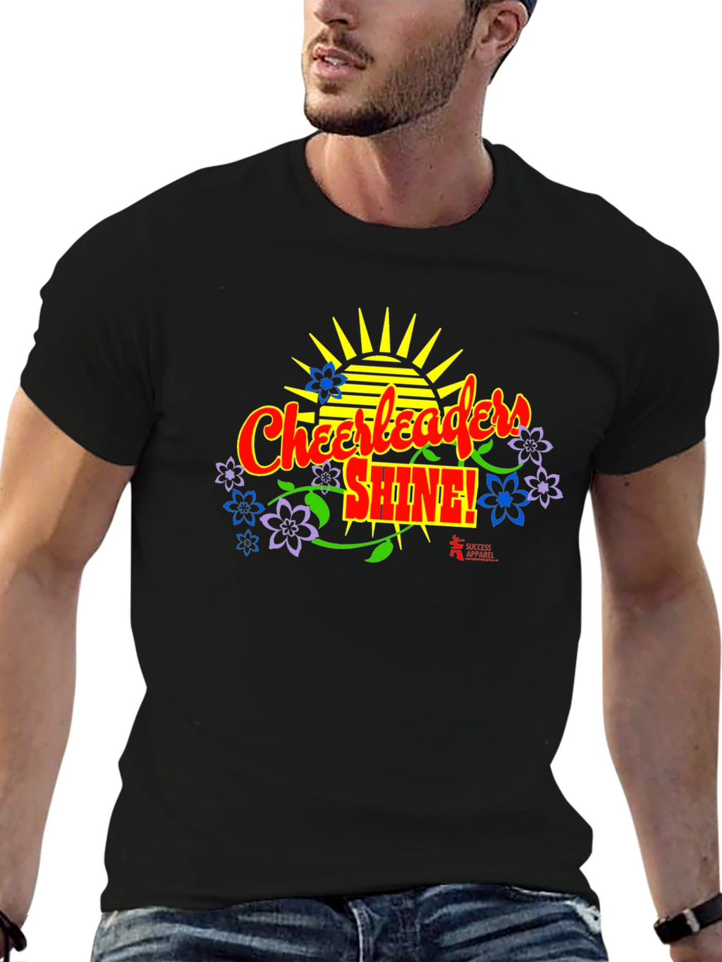 Cheerleader Shine! Black Graphic T-Shirt