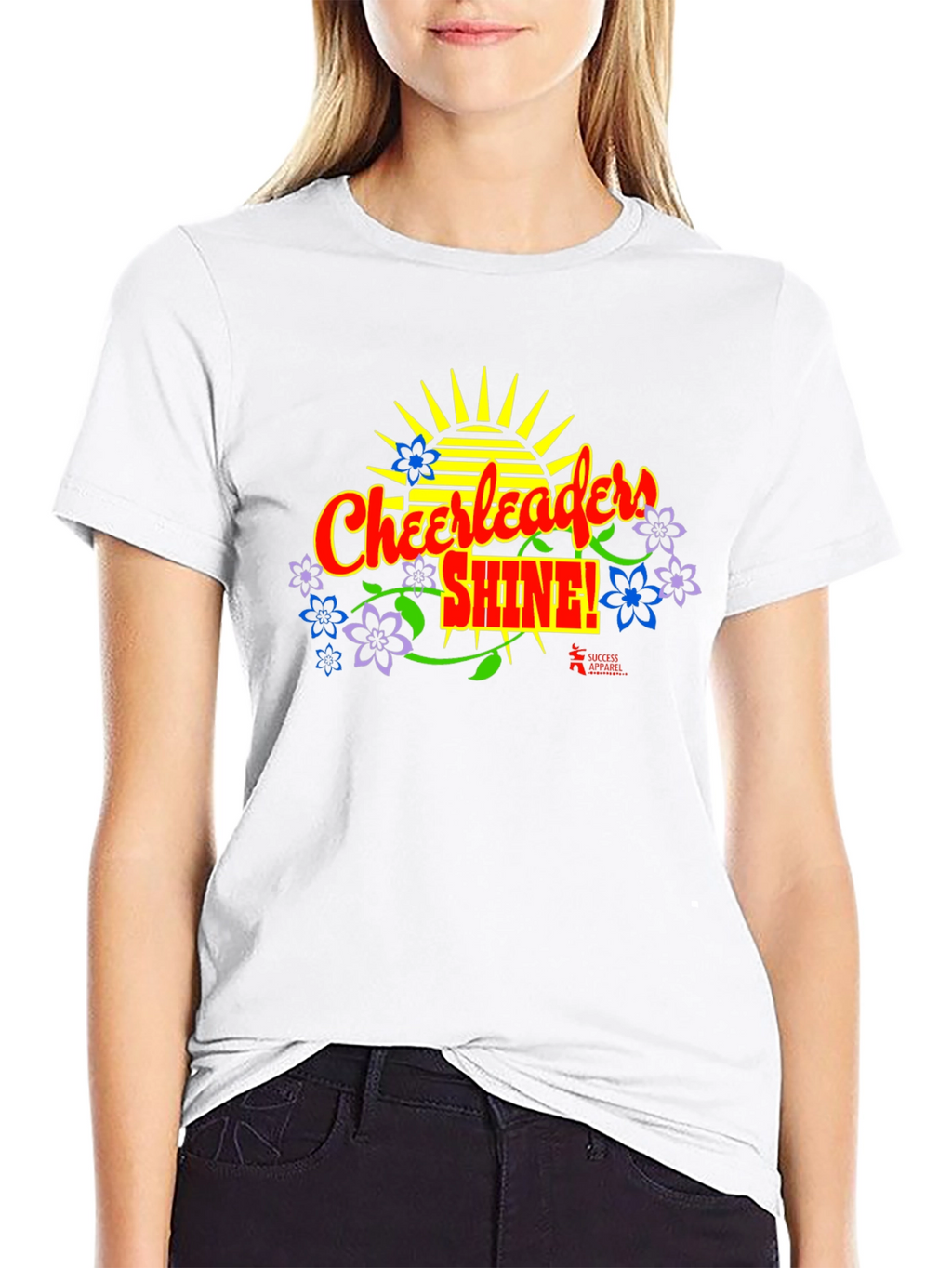 Cheerleader Shine! Black Graphic T-Shirt