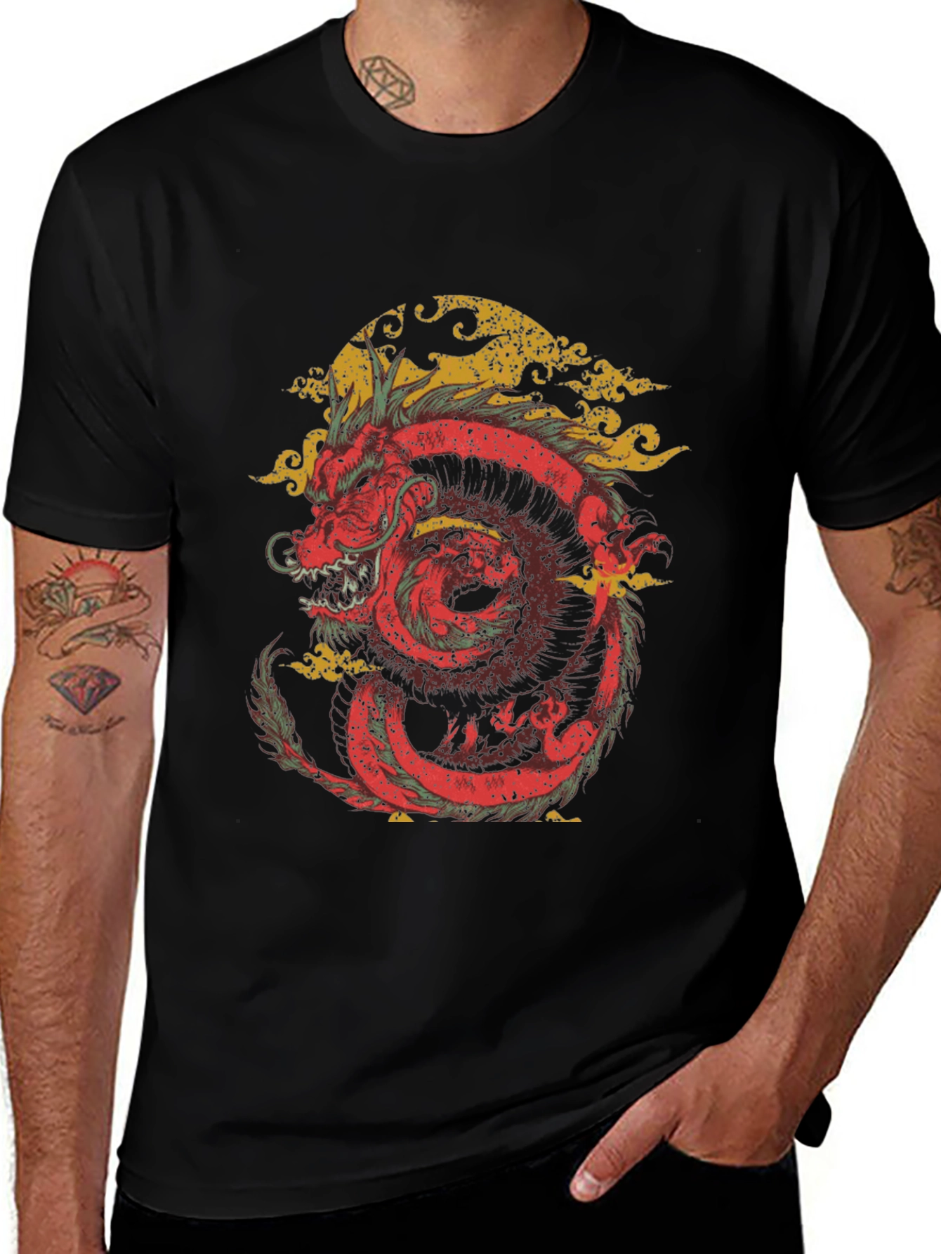 Dragon Graphic Tee - Black