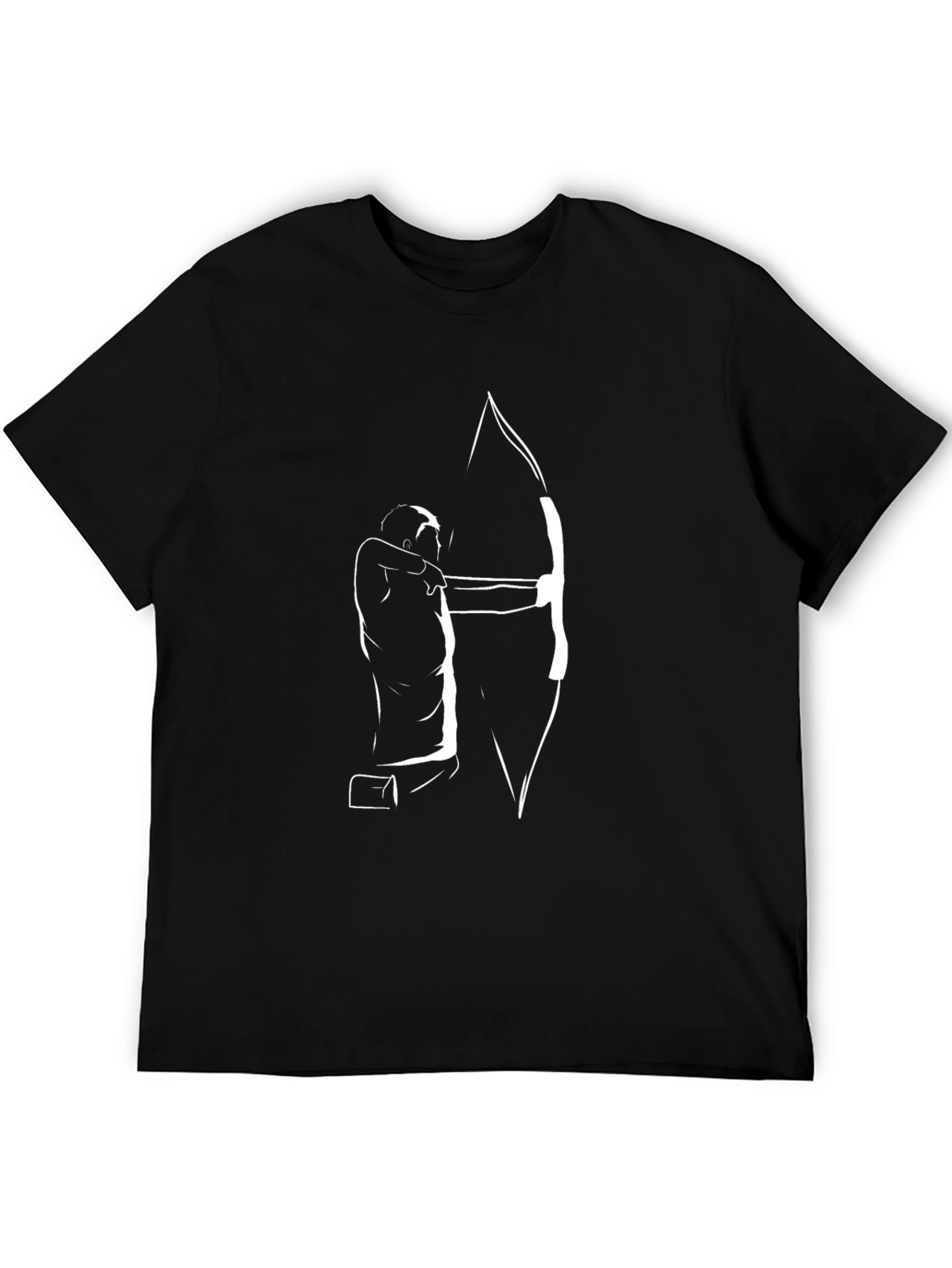Archer Silhouette Tee - Black Cotton Graphic T-Shirt