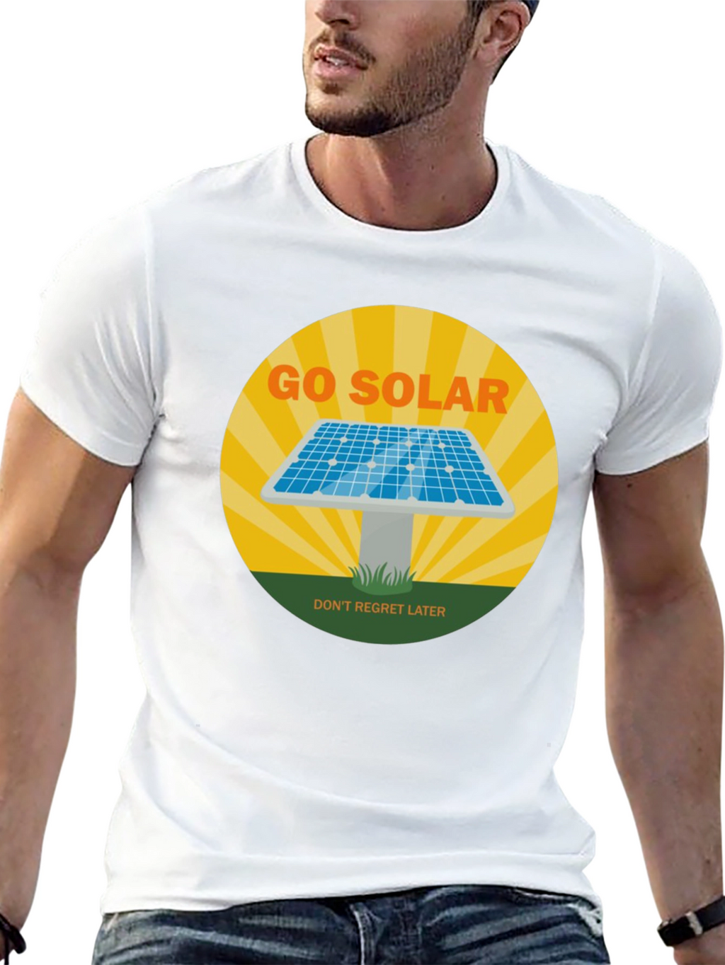 Go Solar T-Shirt - Dont Regret Later! Black Tee