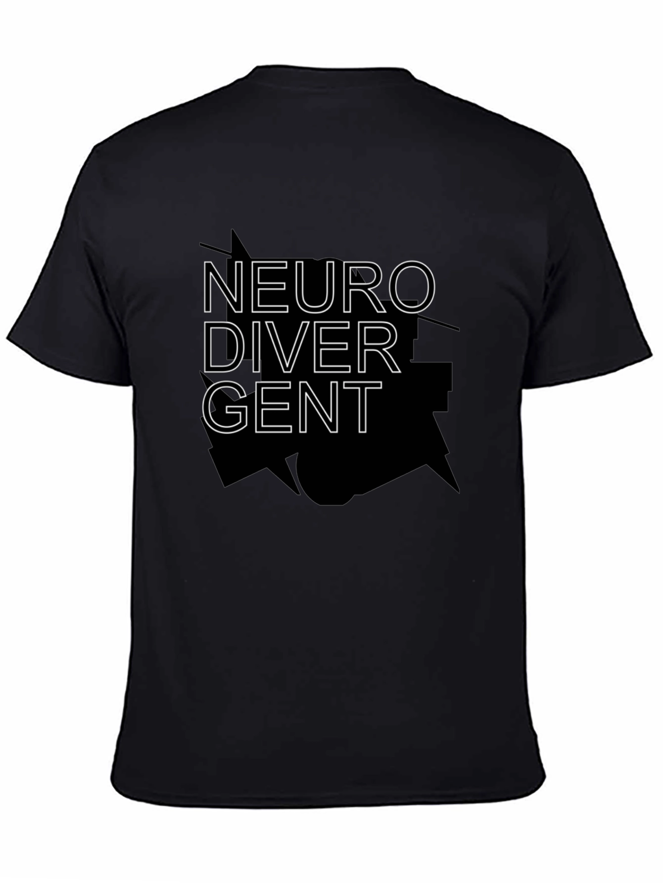 Neurodivergent Graphic Tee - Black Cotton T-Shirt
