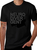 Neurodivergent Graphic Tee - Black Cotton T-Shirt