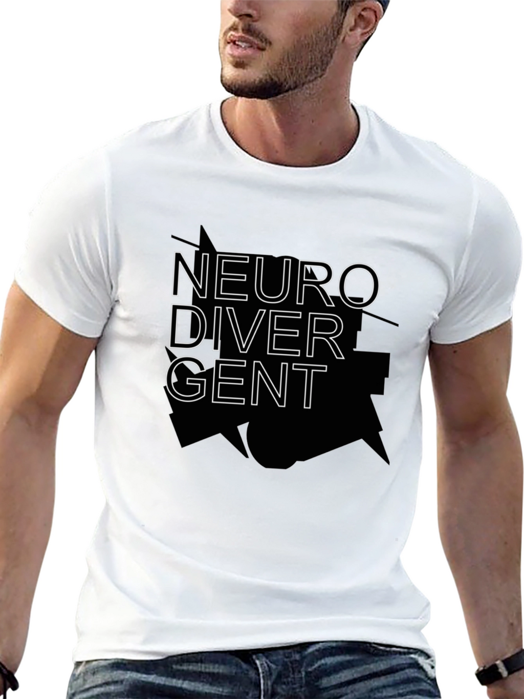 Neurodivergent Graphic Tee - Black Cotton T-Shirt